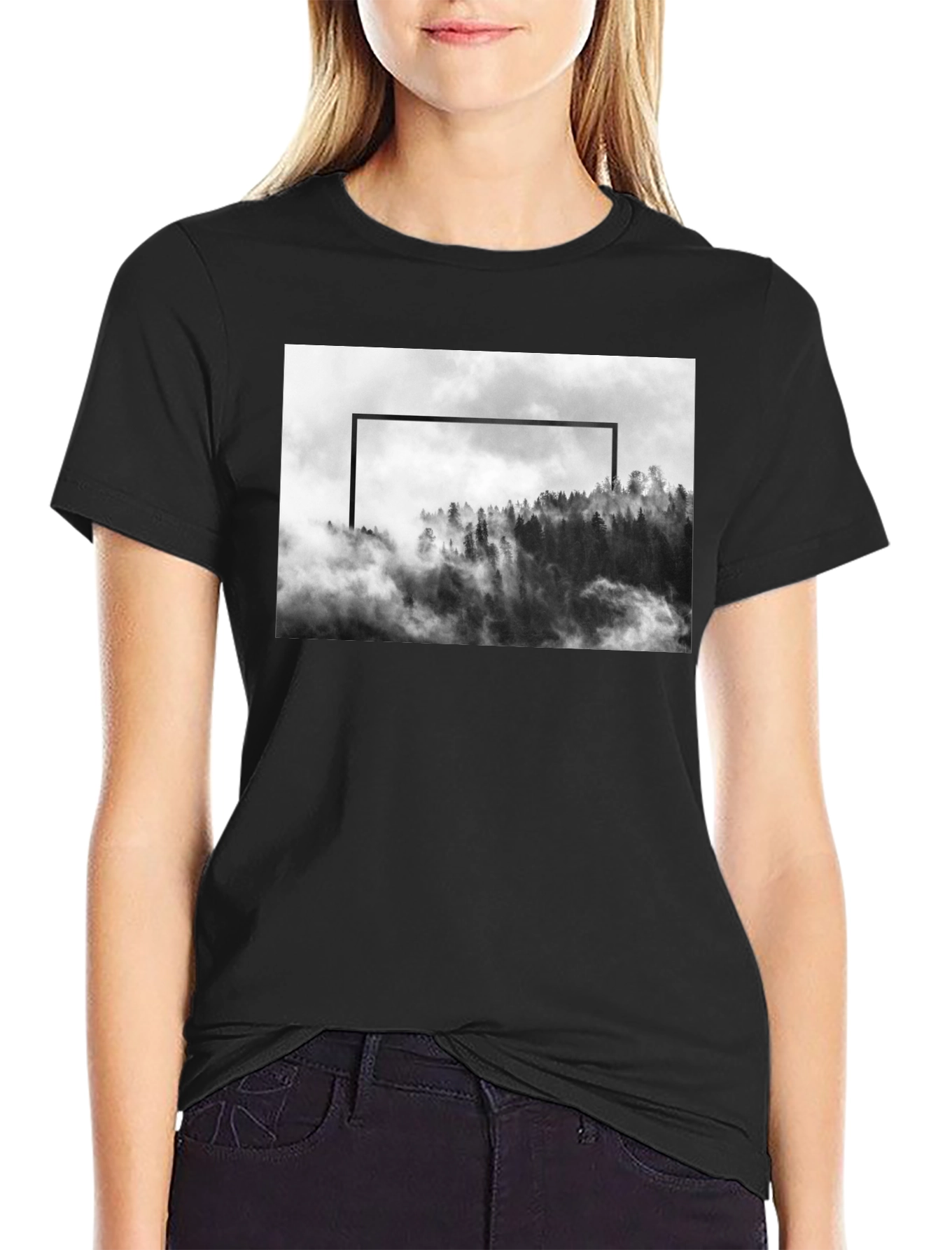 Black Mountain Framed Black T-Shirt view 2
