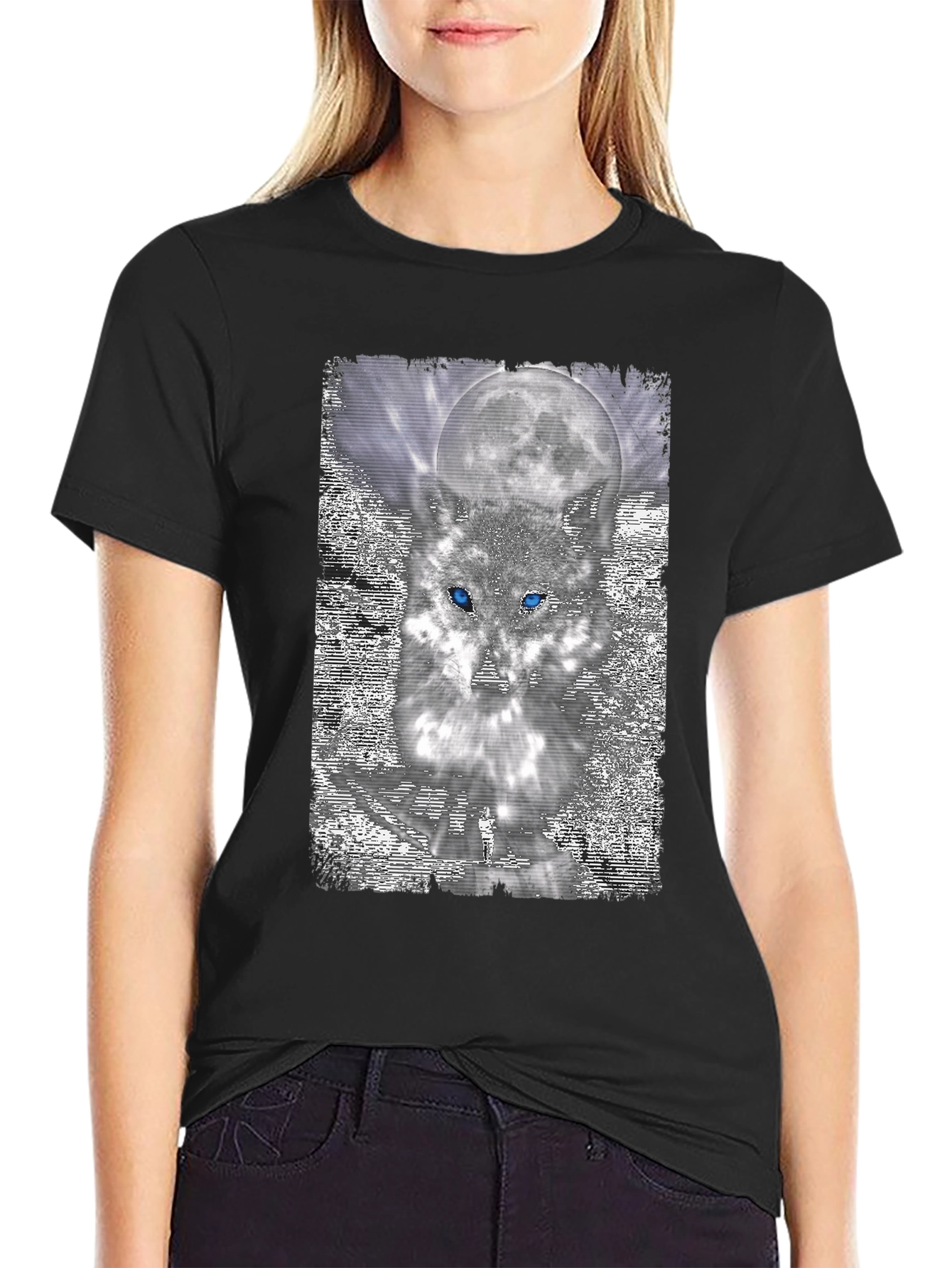 Black Wolf Moon Graphic Tee view 2
