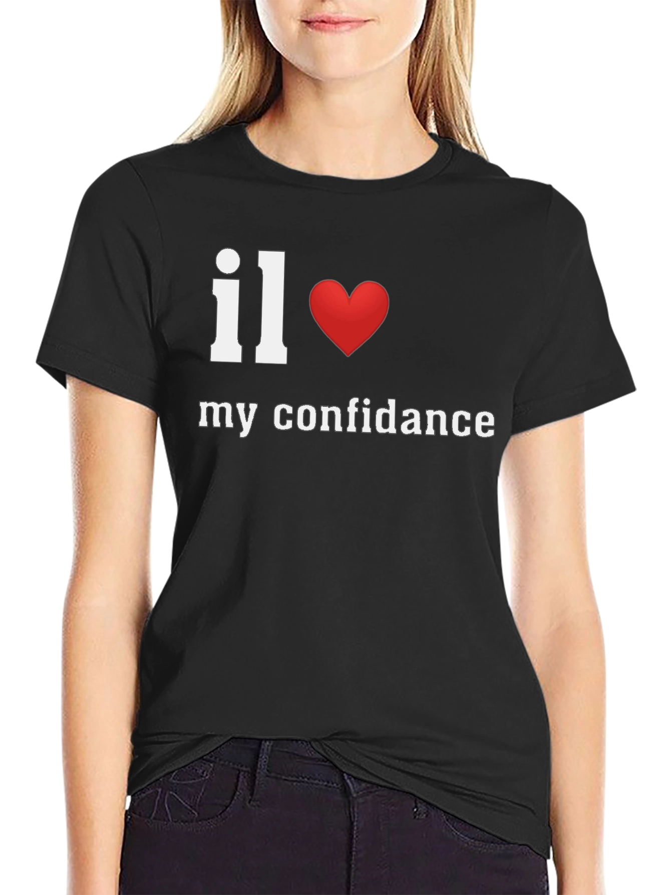 Black I Love My Confidence Graphic T-Shirt - Soft Cotton Tee view 2