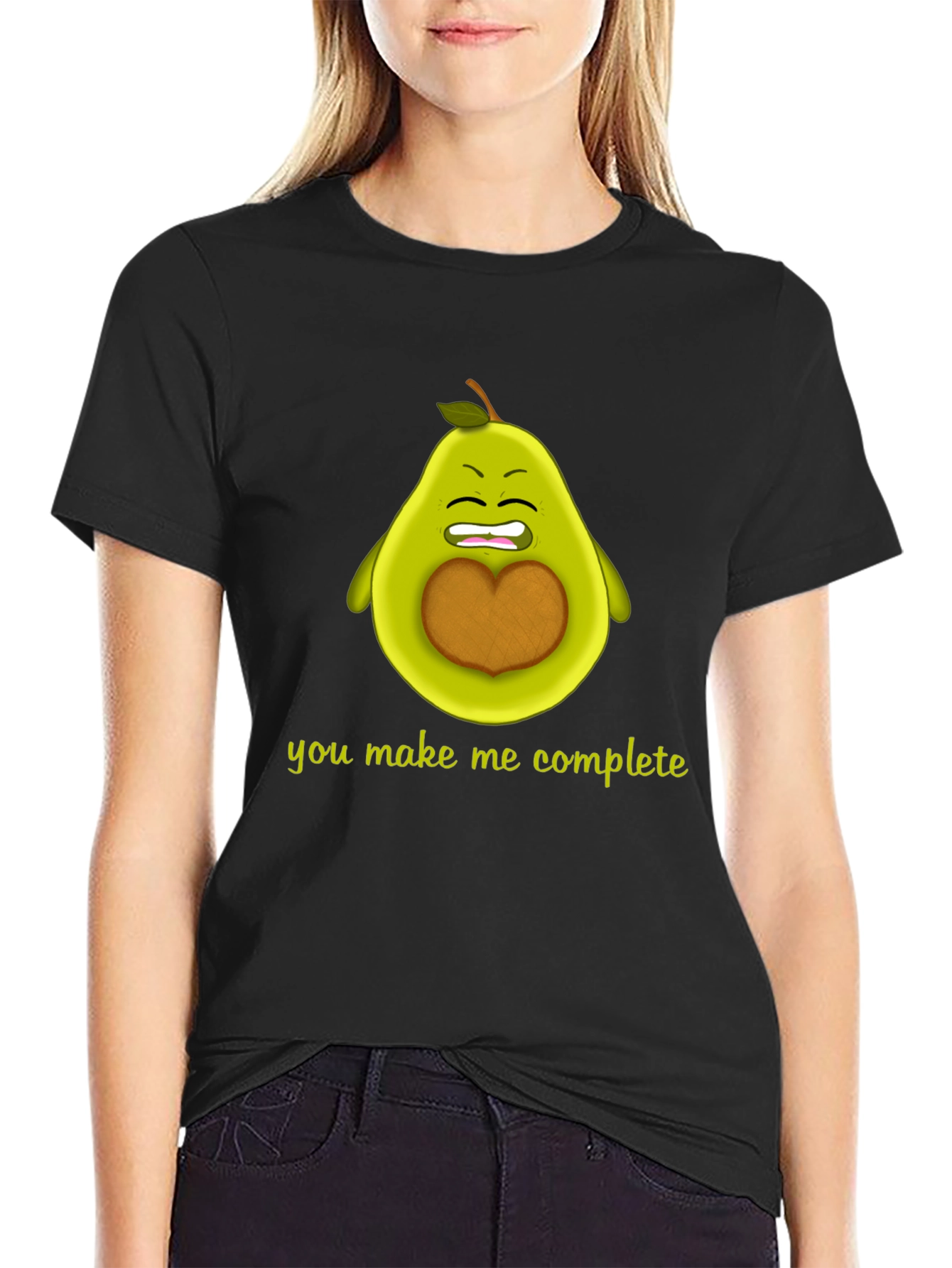 Black You Make Me Complete Avocado Graphic Tee view 2