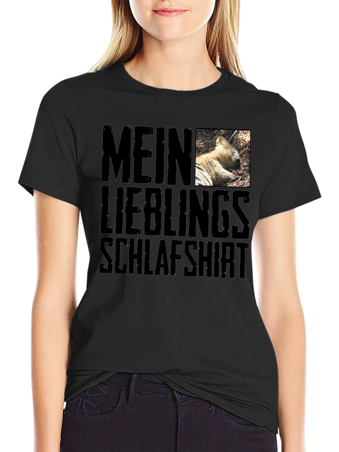 Black Mein Lieblings Schlafshirt - Novelty Graphic T-Shirt view 2