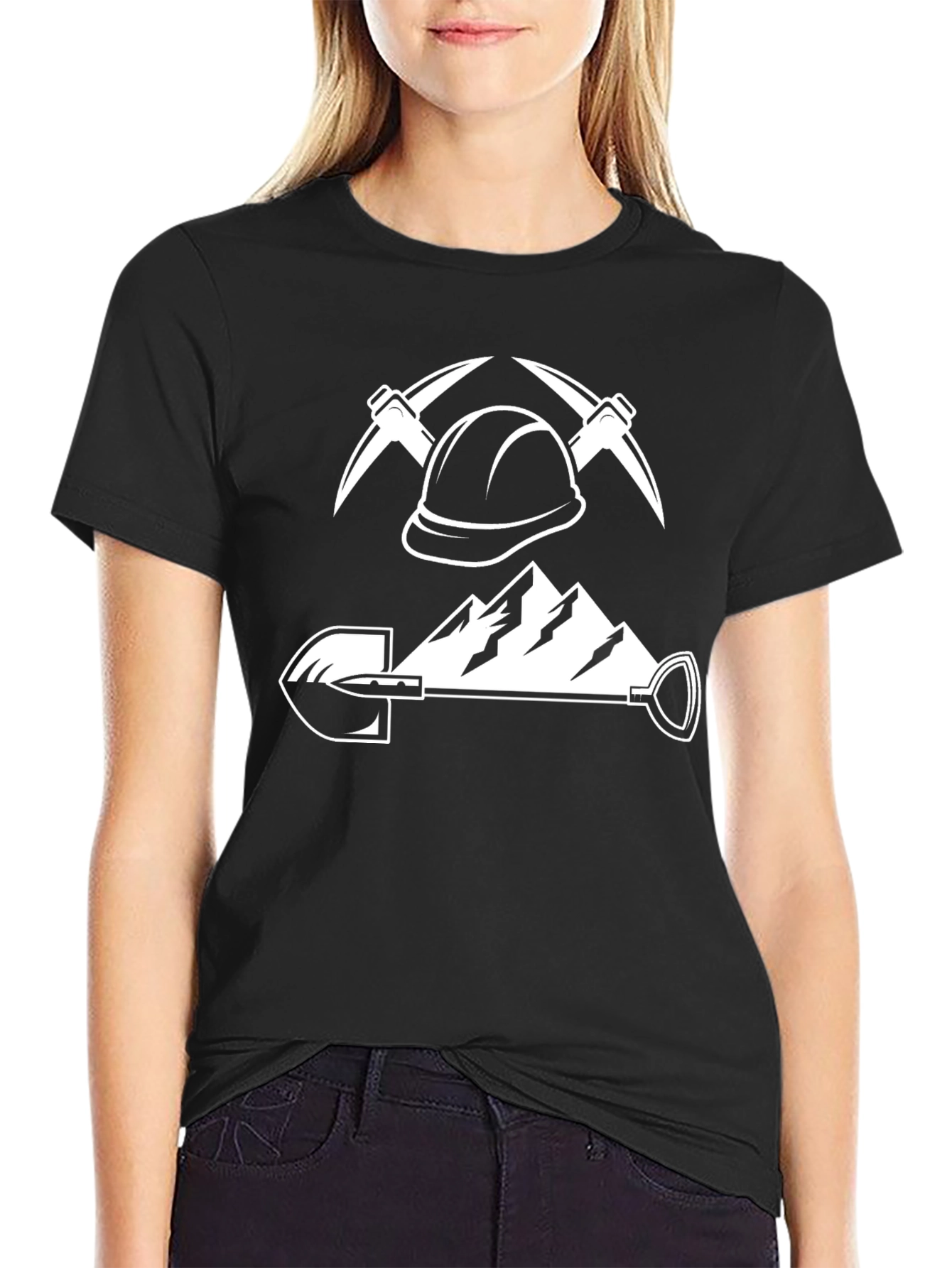 Black Miner Graphic Tee - Black Cotton Blend view 2