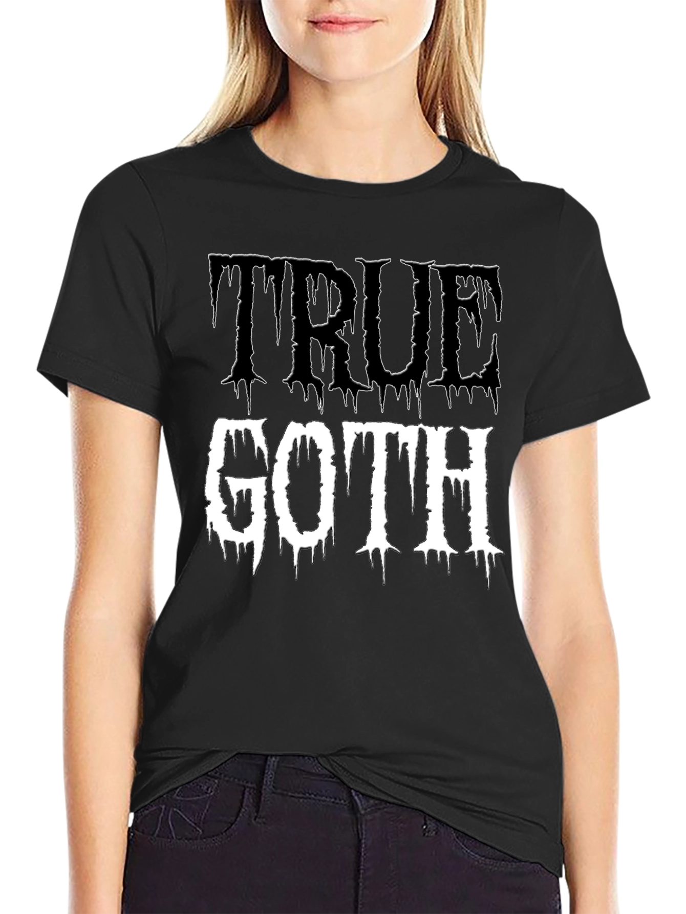 Black True Goth Graphic T-Shirt - Black view 2