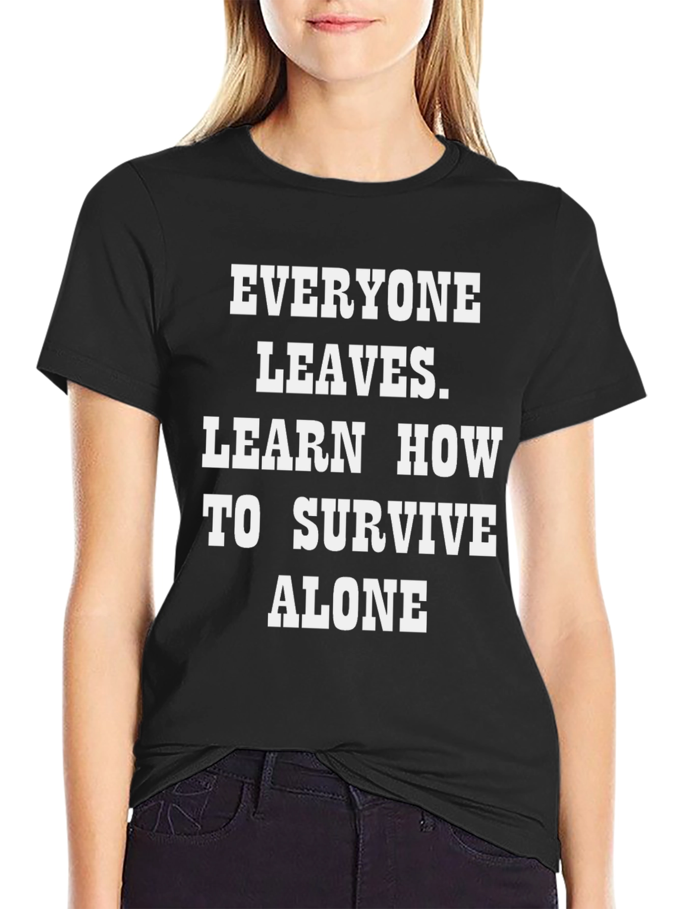 Black Everyone Leaves T-Shirt view 2