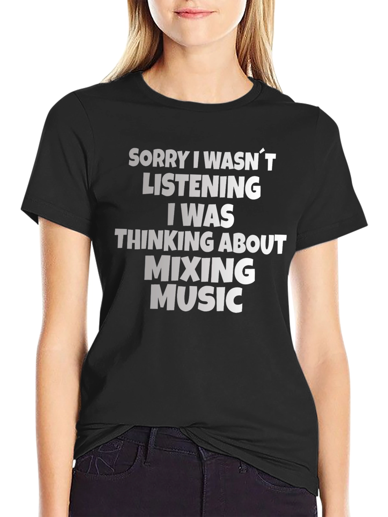 Black Mixing Music T-Shirt - Funny DJ Producer Tee view 2