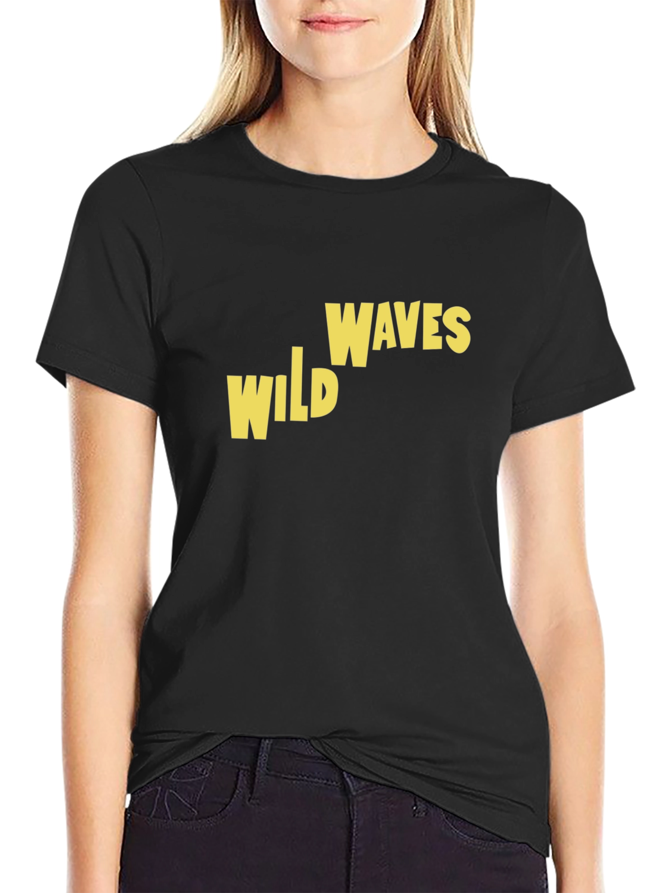 Black Wild Waves Graphic Tee - Retro Summer Vibes view 2