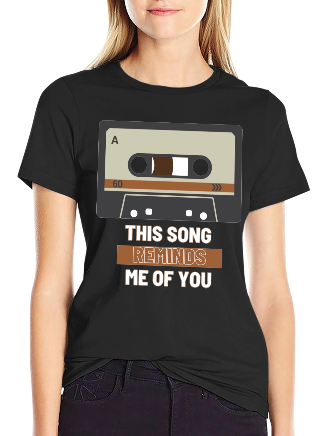 Black This Song Reminds Me of You Cassette Tape Graphic Tee view 2