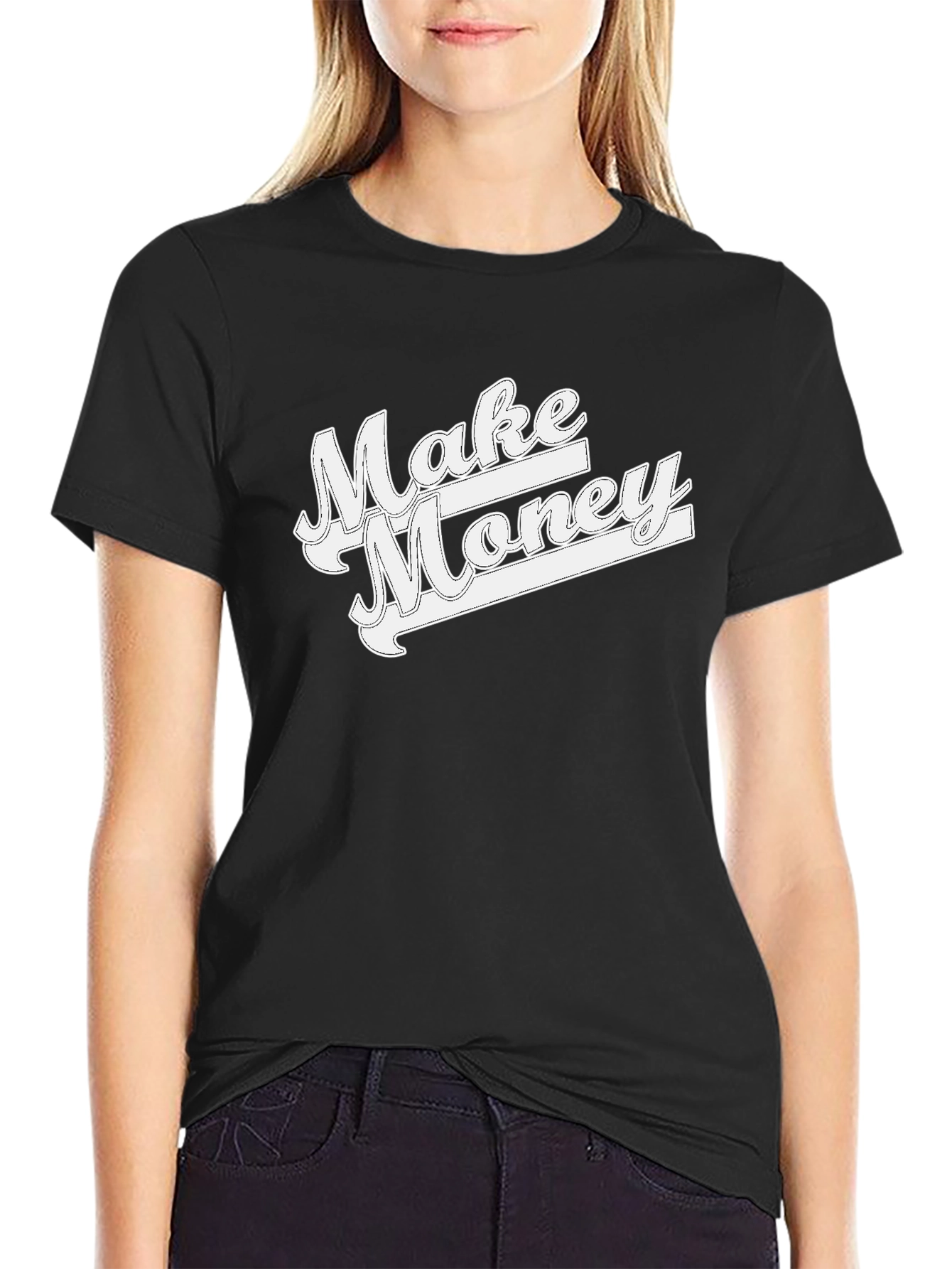 Black Make Money Graphic T-Shirt - Mens Black Tee view 2