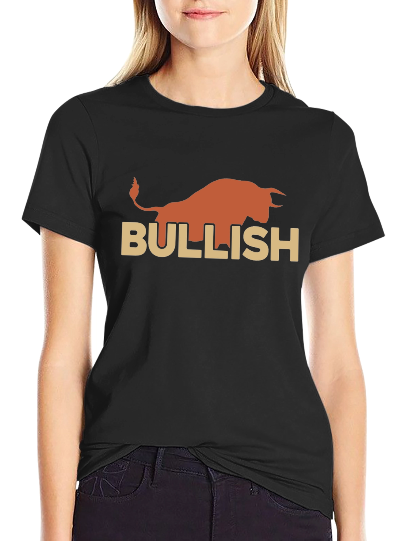 Black Bullish Graphic Tee - Black Cotton T-Shirt view 2