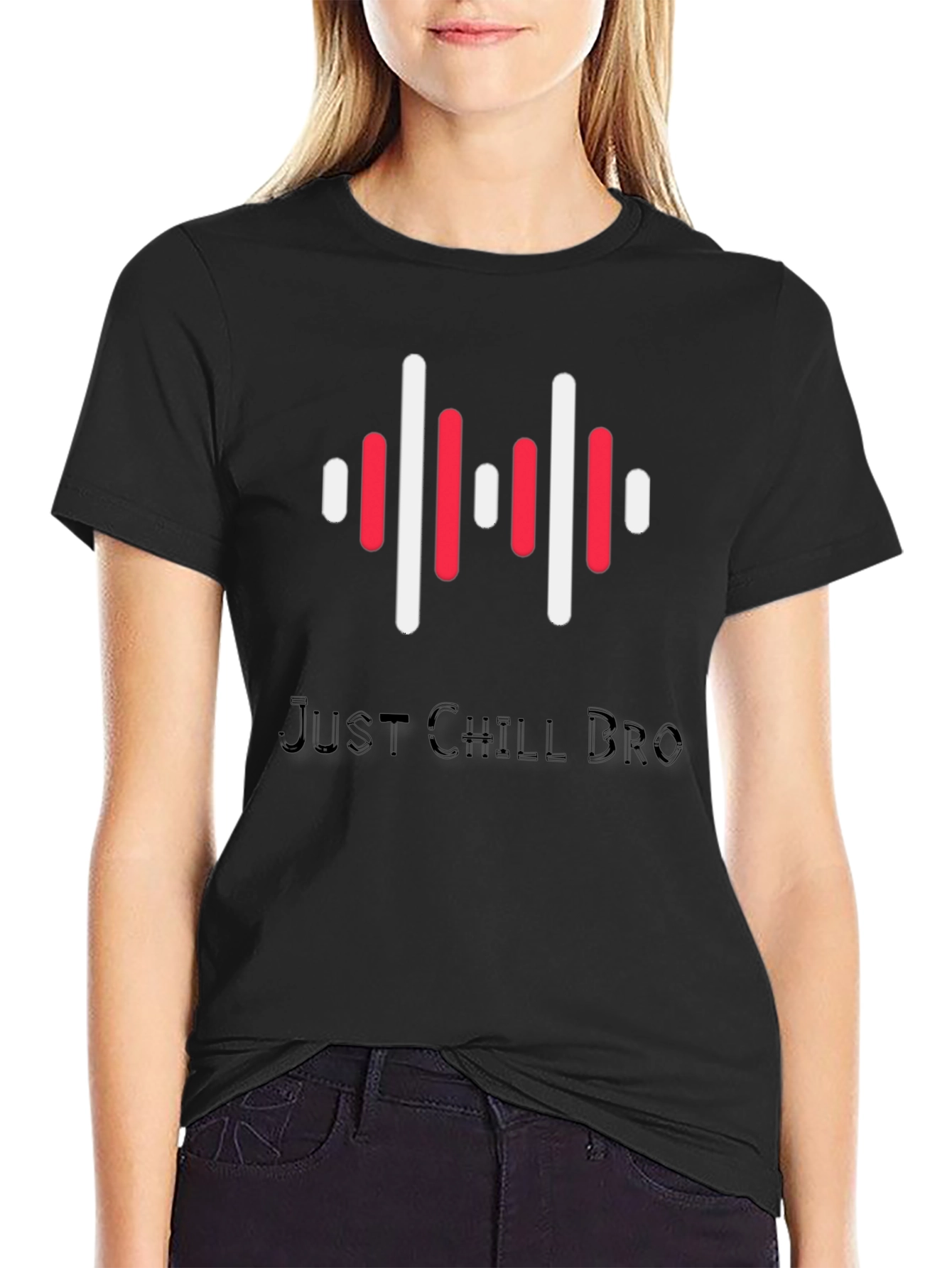 Black Just Chill Bro Graphic Tee view 2