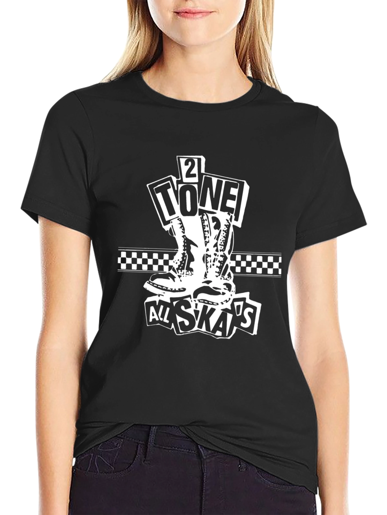 Black 2 Tone All Ska's Graphic T-Shirt - Black view 2