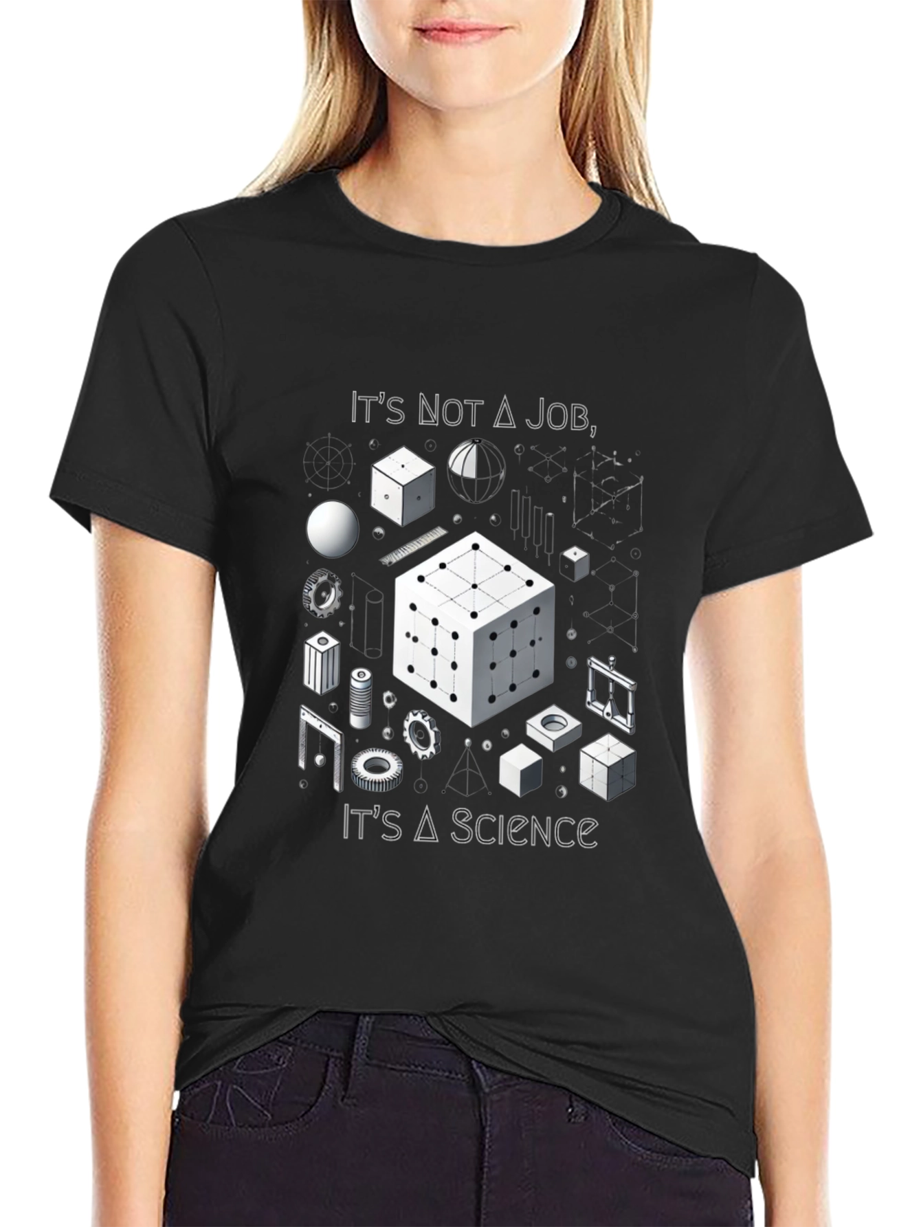 Black It's Not A Job It's A Science T-Shirt view 2