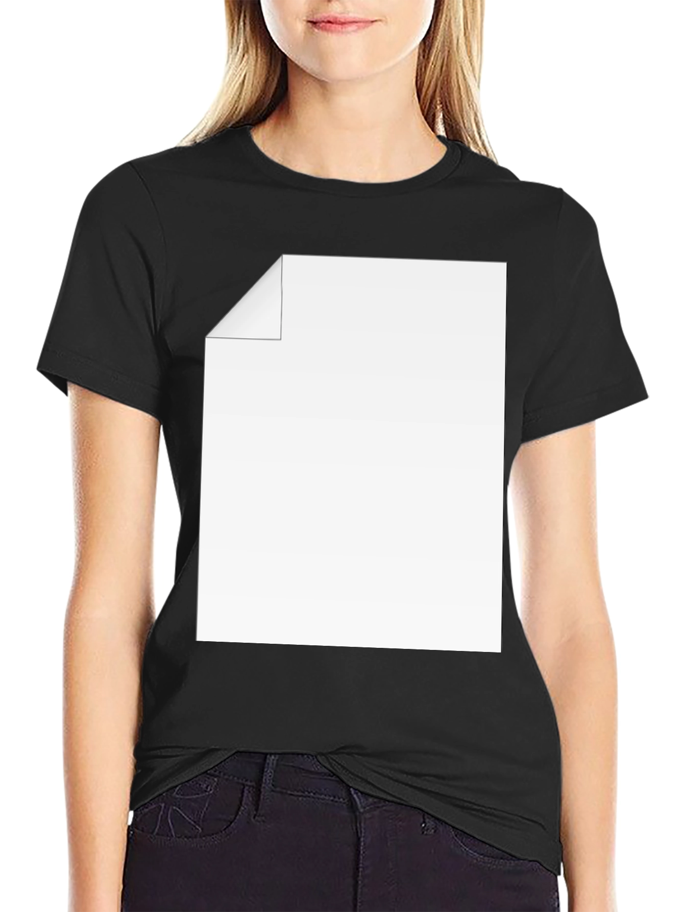 Black Men's Black Tee with Customizable Graphic view 2