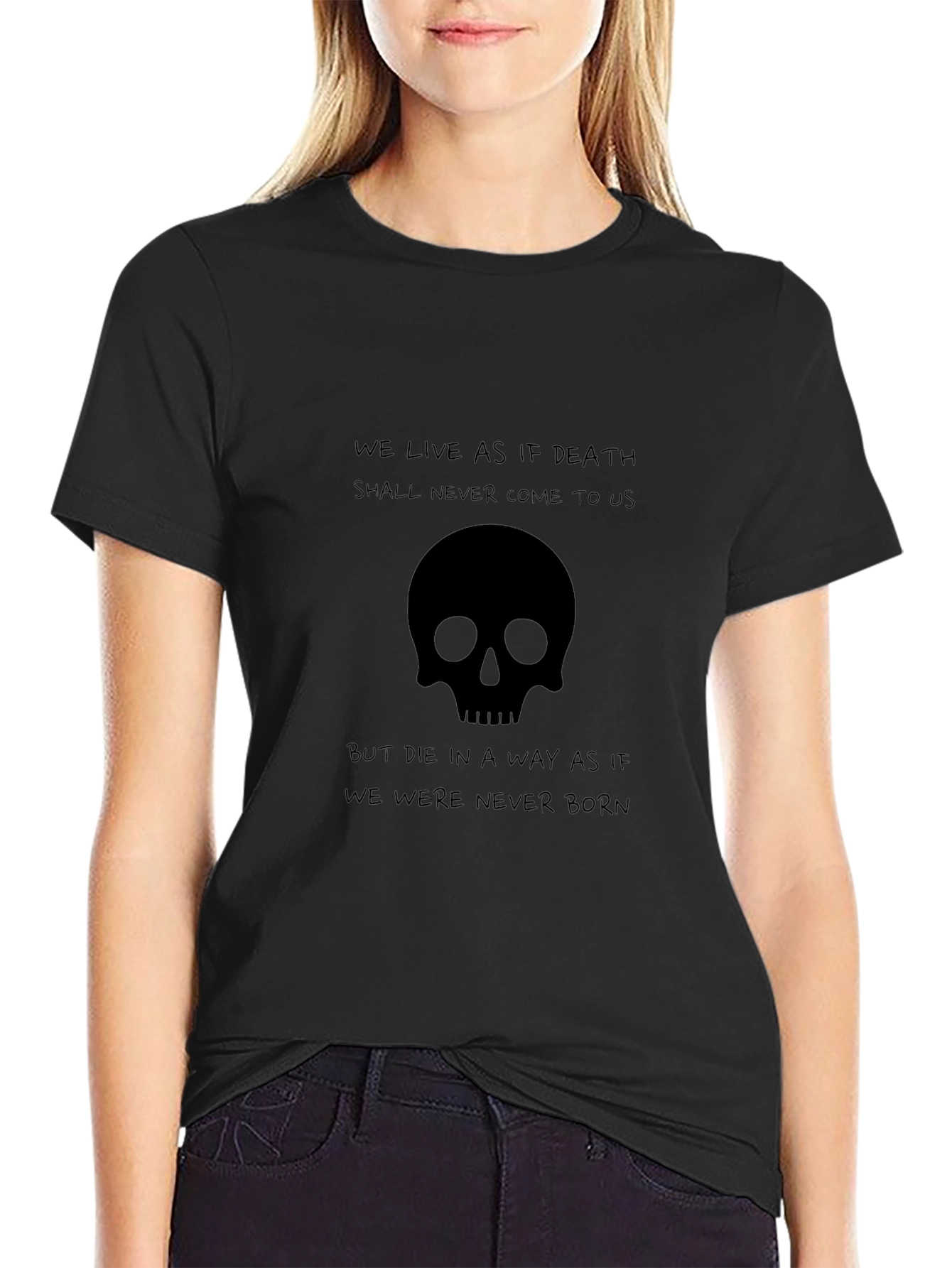Black Skull Graphic Black T-Shirt - Live Like Death view 2