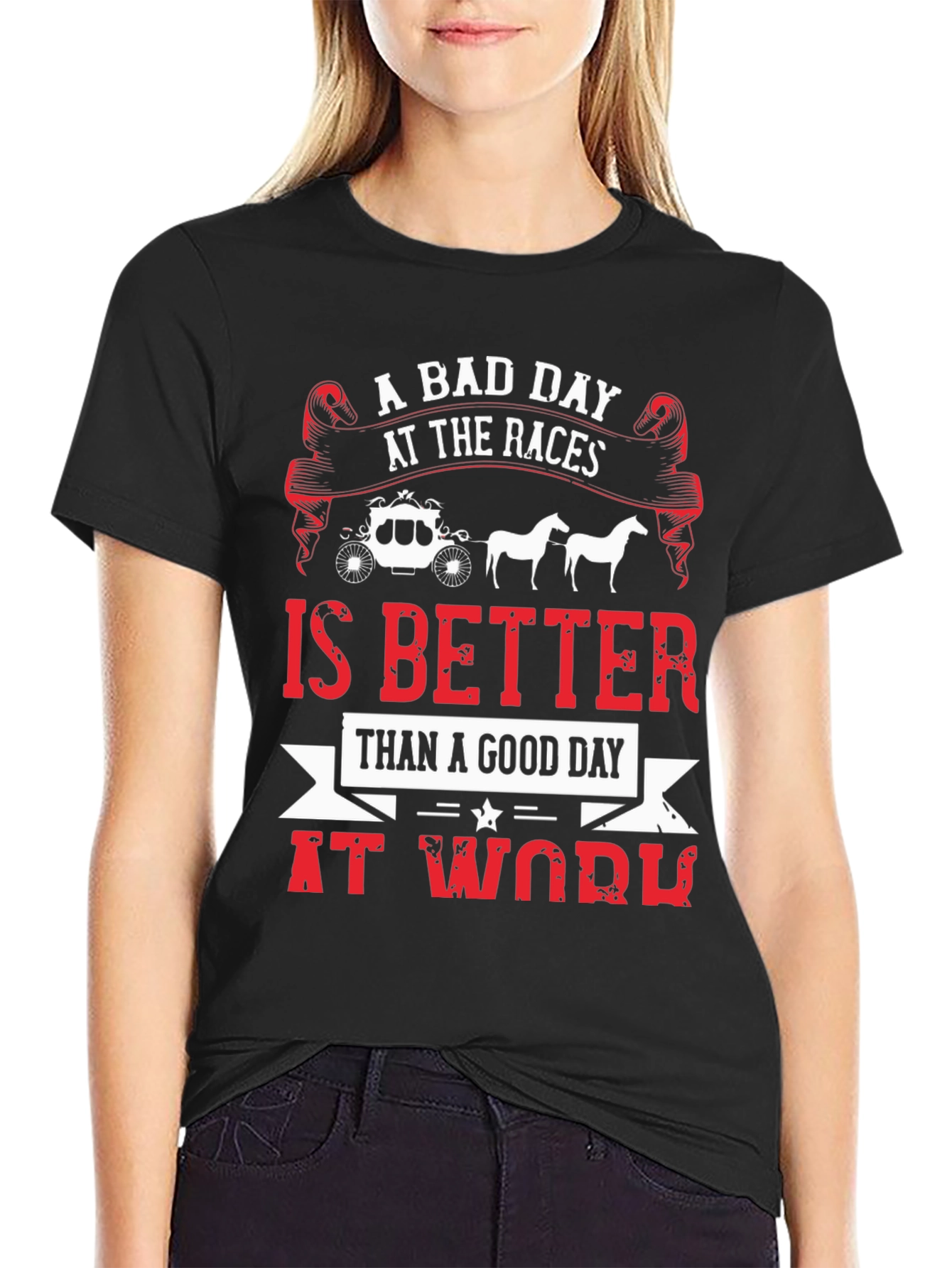 Black A Bad Day At The Races Men's Graphic Tee view 2