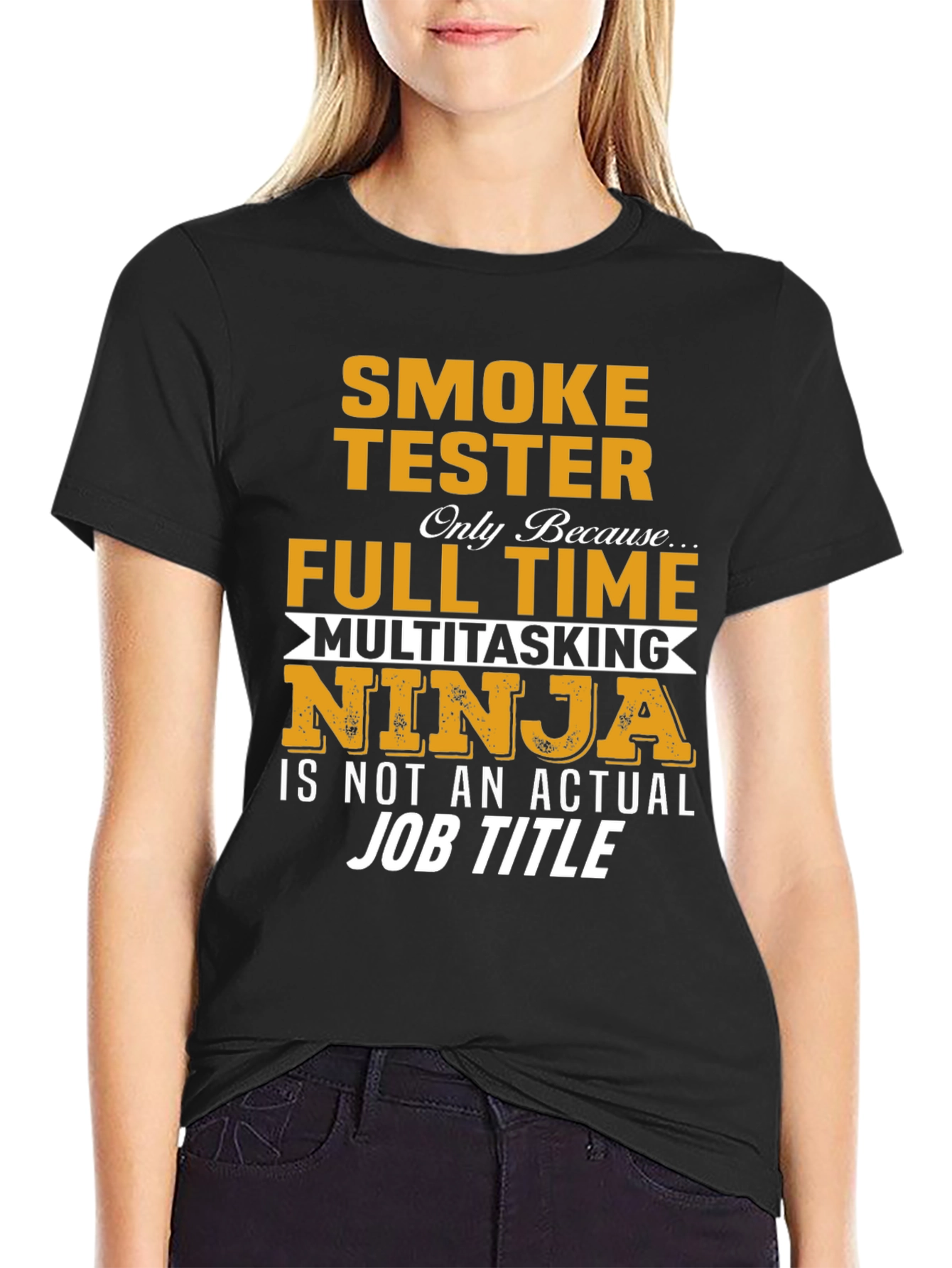 Black Smoke Tester Full-Time Ninja T-Shirt view 2
