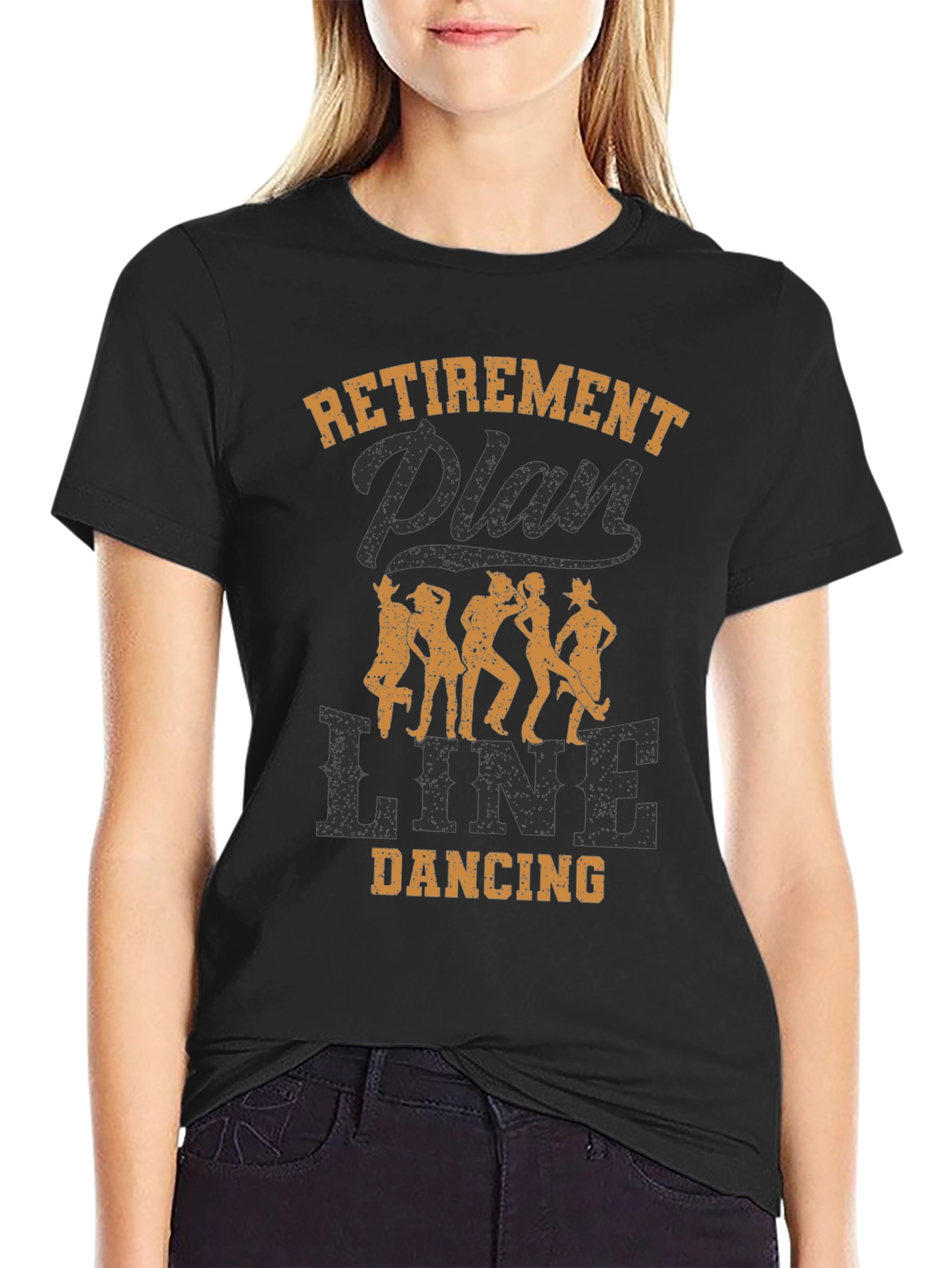 Black Retirement Plan Line Dancing Graphic Tee view 2