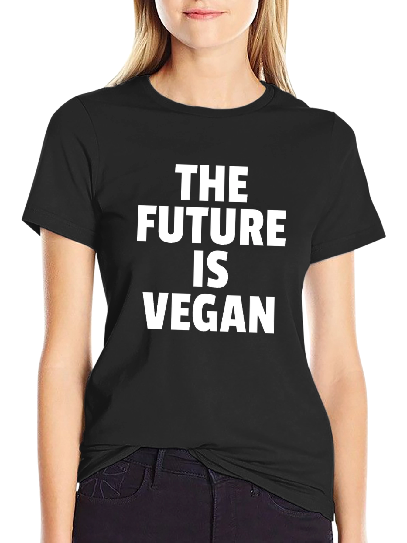 Black The Future is Vegan Graphic T-Shirt view 2