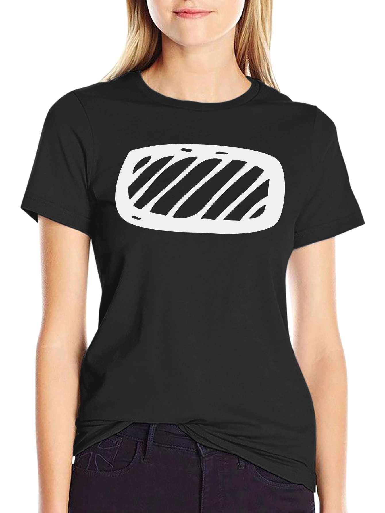 Black Abstract Graphic Black T-Shirt - Modern Casual Wear view 2