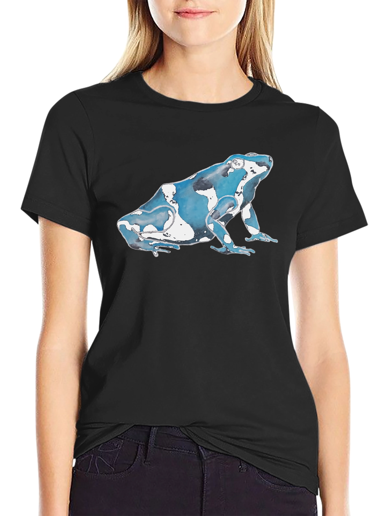 Black Blue Poison Dart Frog Graphic T-Shirt view 2