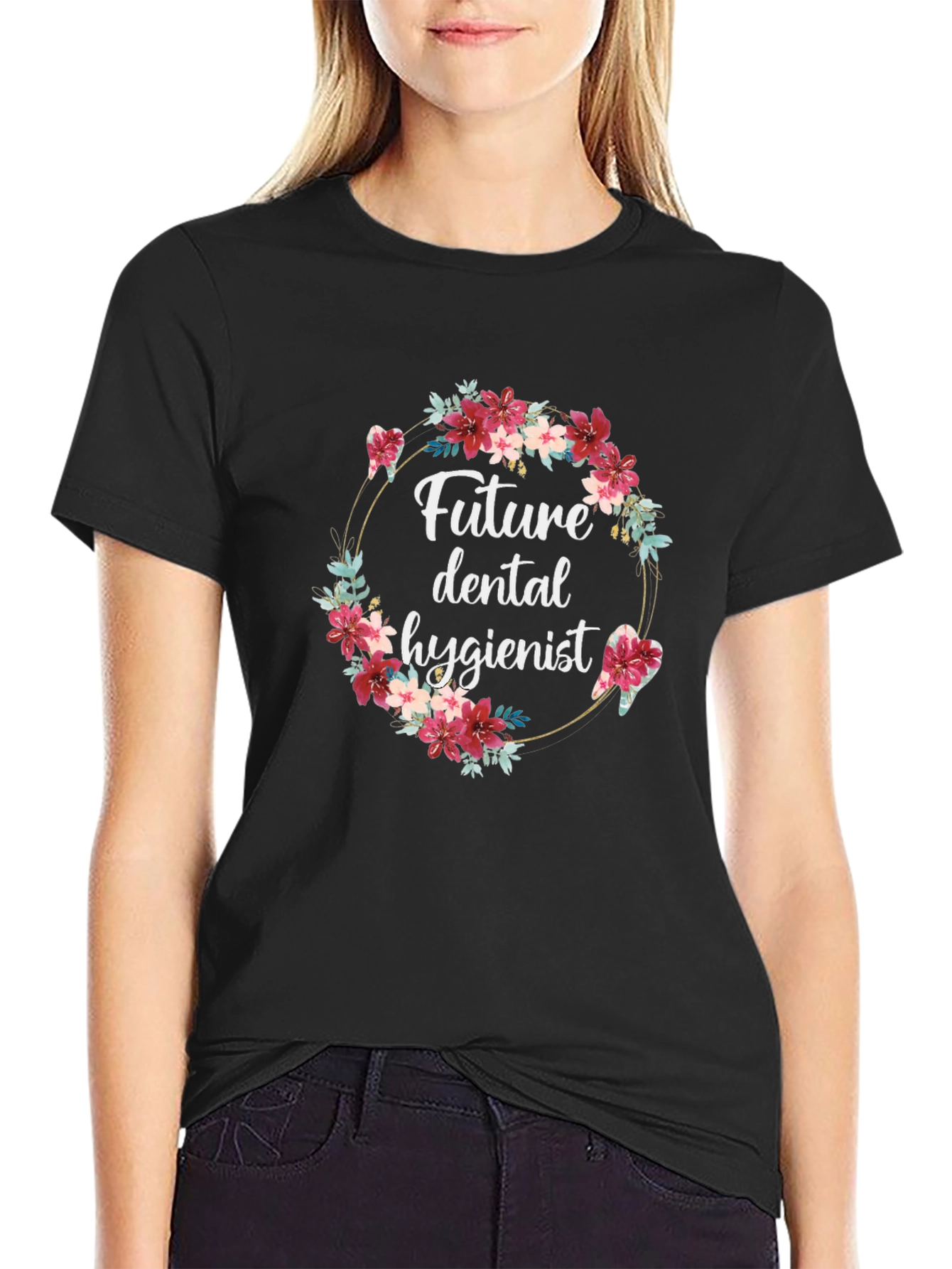 Future Dental Hygienist Floral T-Shirt - 2