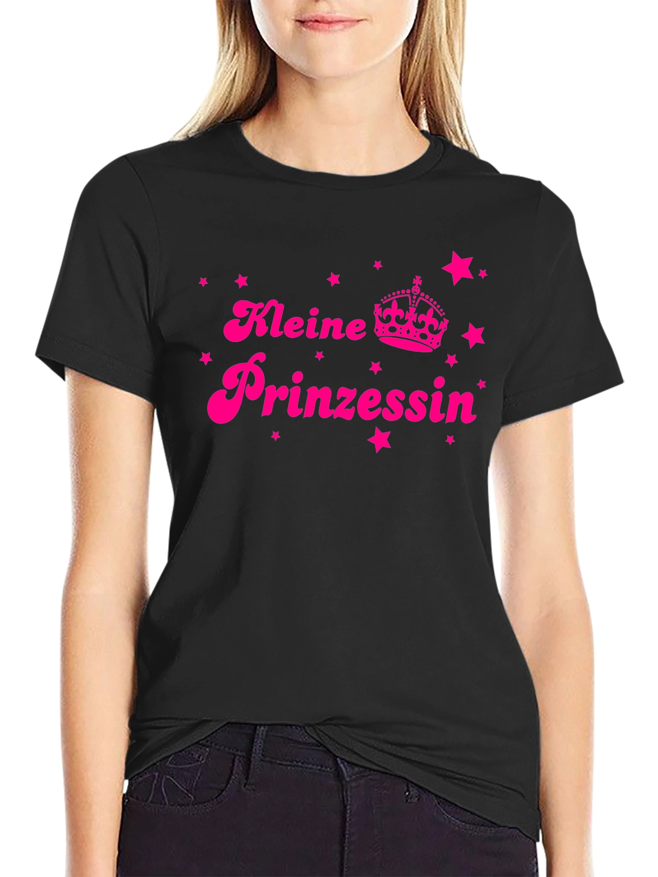 Black Kleine Prinzessin Black T-Shirt - Cute German Princess Design view 2