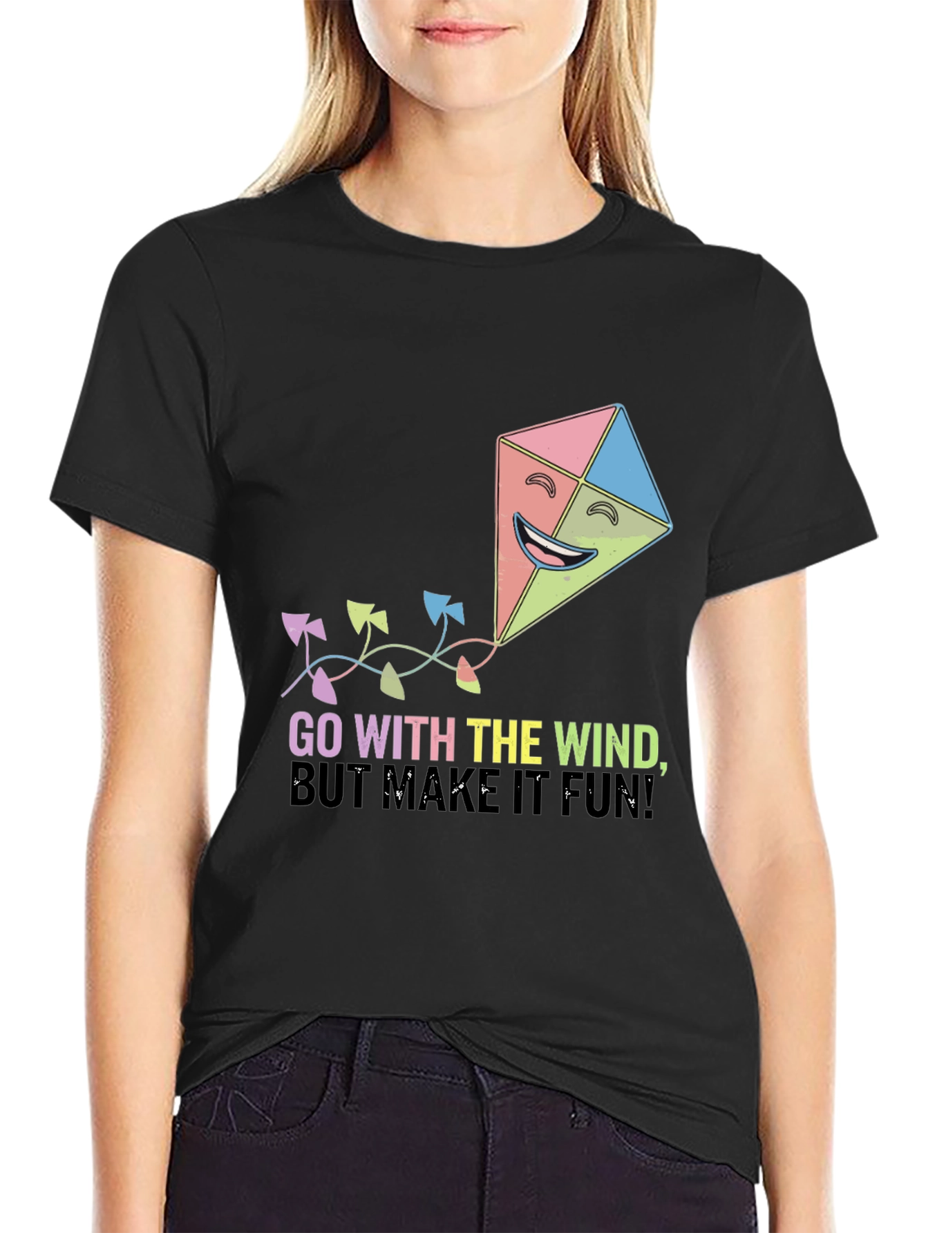 Black Go With The Wind Kite T-Shirt view 2