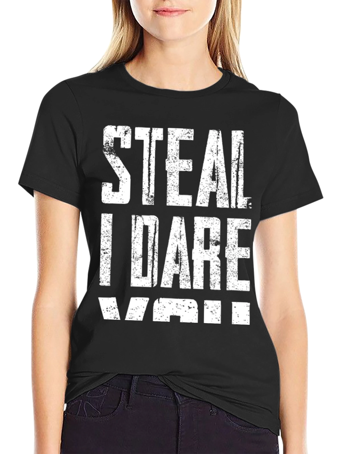 Black Steal I Dare You Graphic Tee view 2
