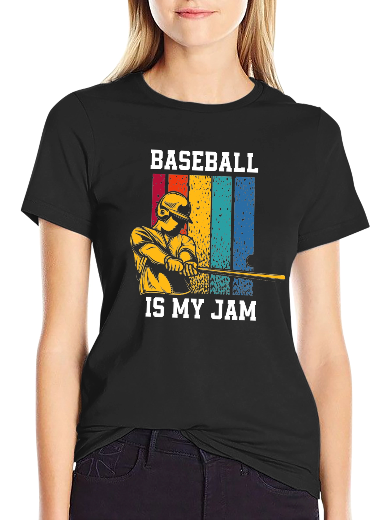 Black Baseball Is My Jam Graphic T-Shirt view 2