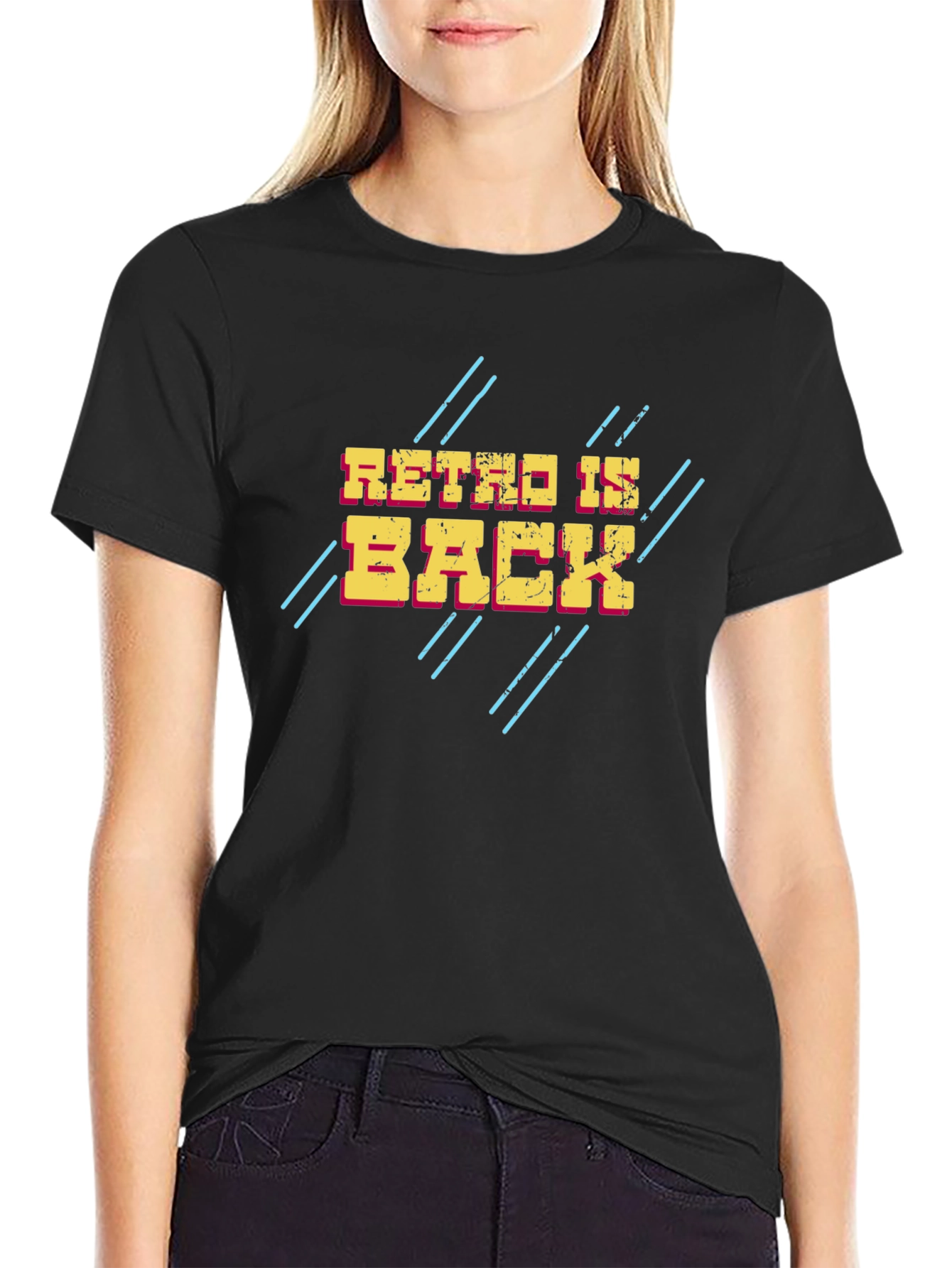 Black Retro Is Back Men's Black Graphic T-Shirt view 2