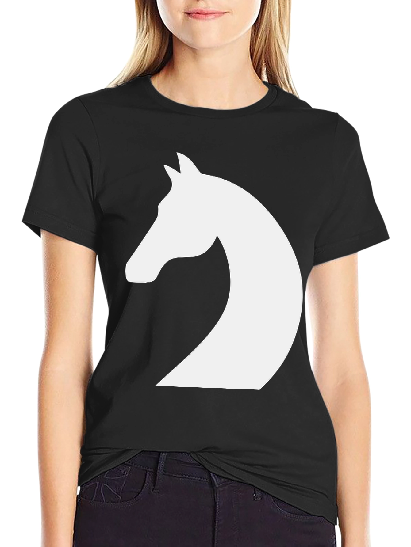 Black Horse Head Graphic Tee - Black view 2