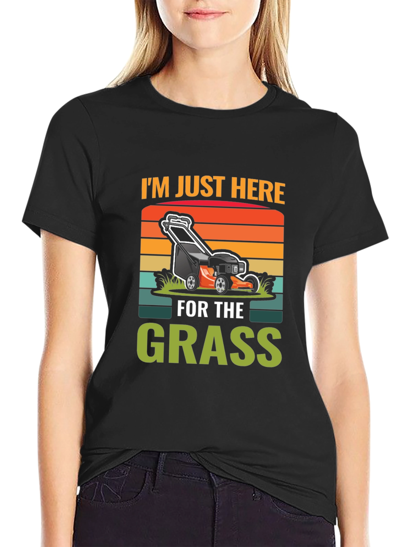 Black I'm Just Here For The Grass T-Shirt view 2