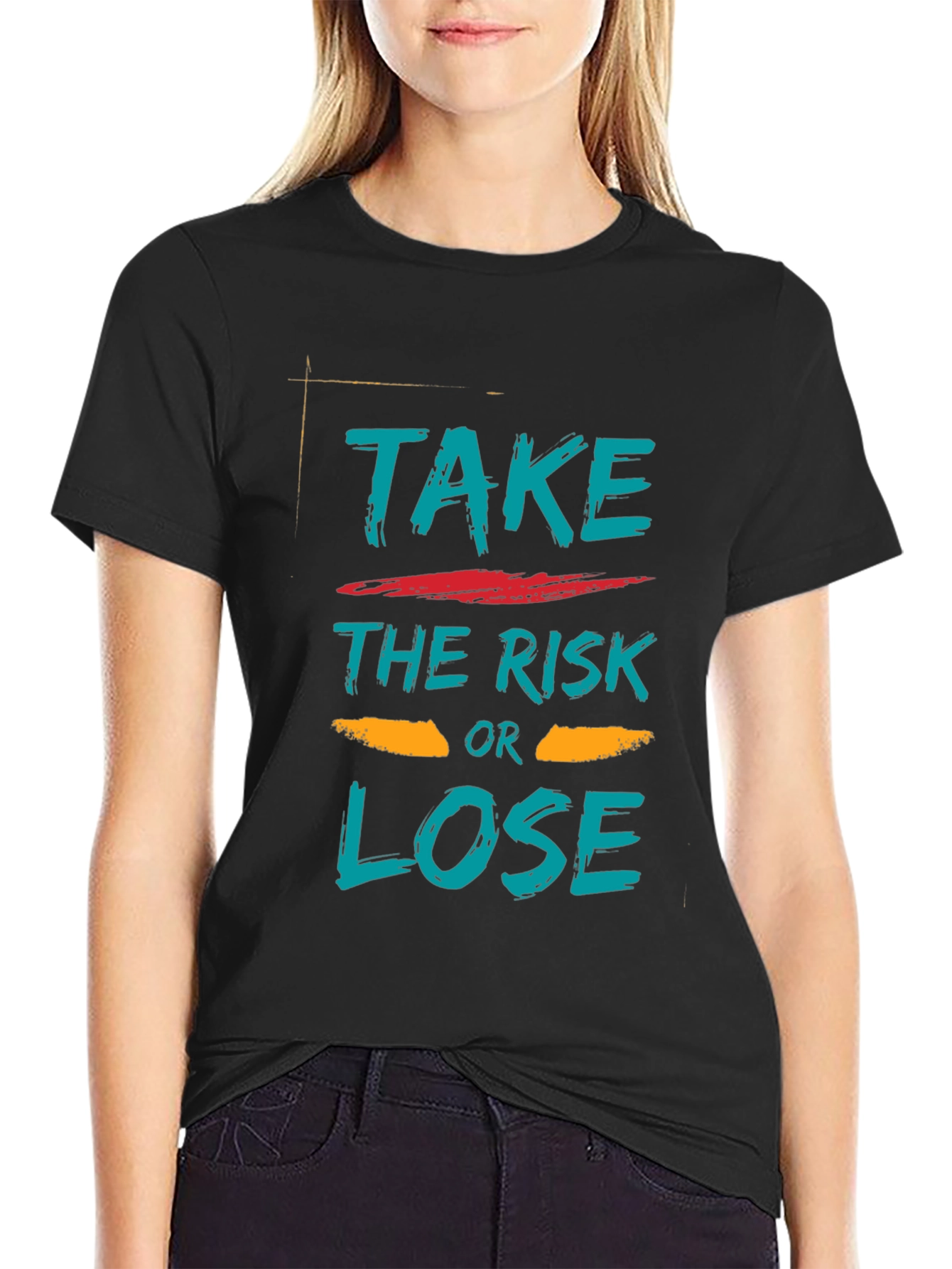 Black Take the Risk Graphic Tee view 2