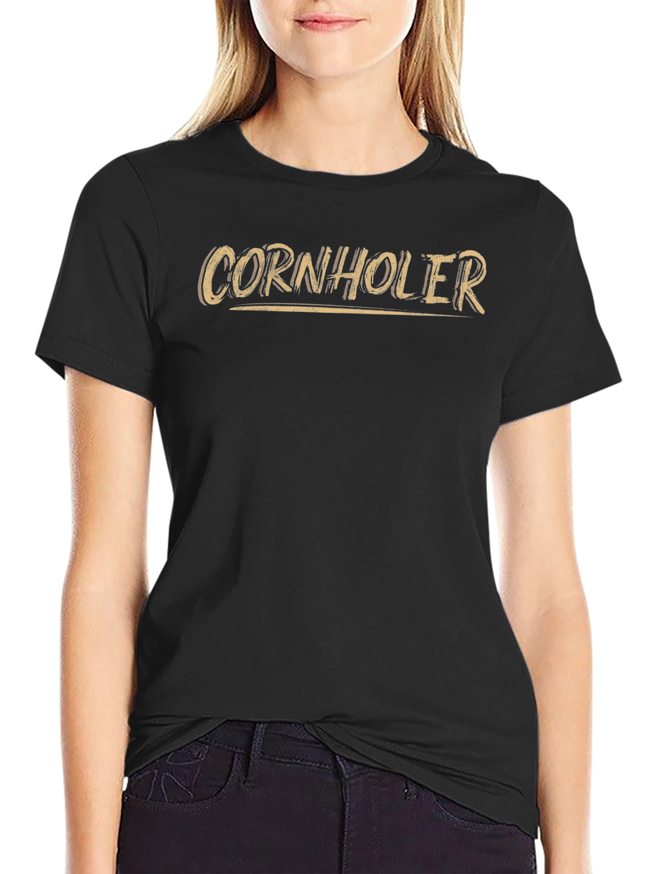 Black Cornholer T-Shirt: Funny Casual Tee view 2