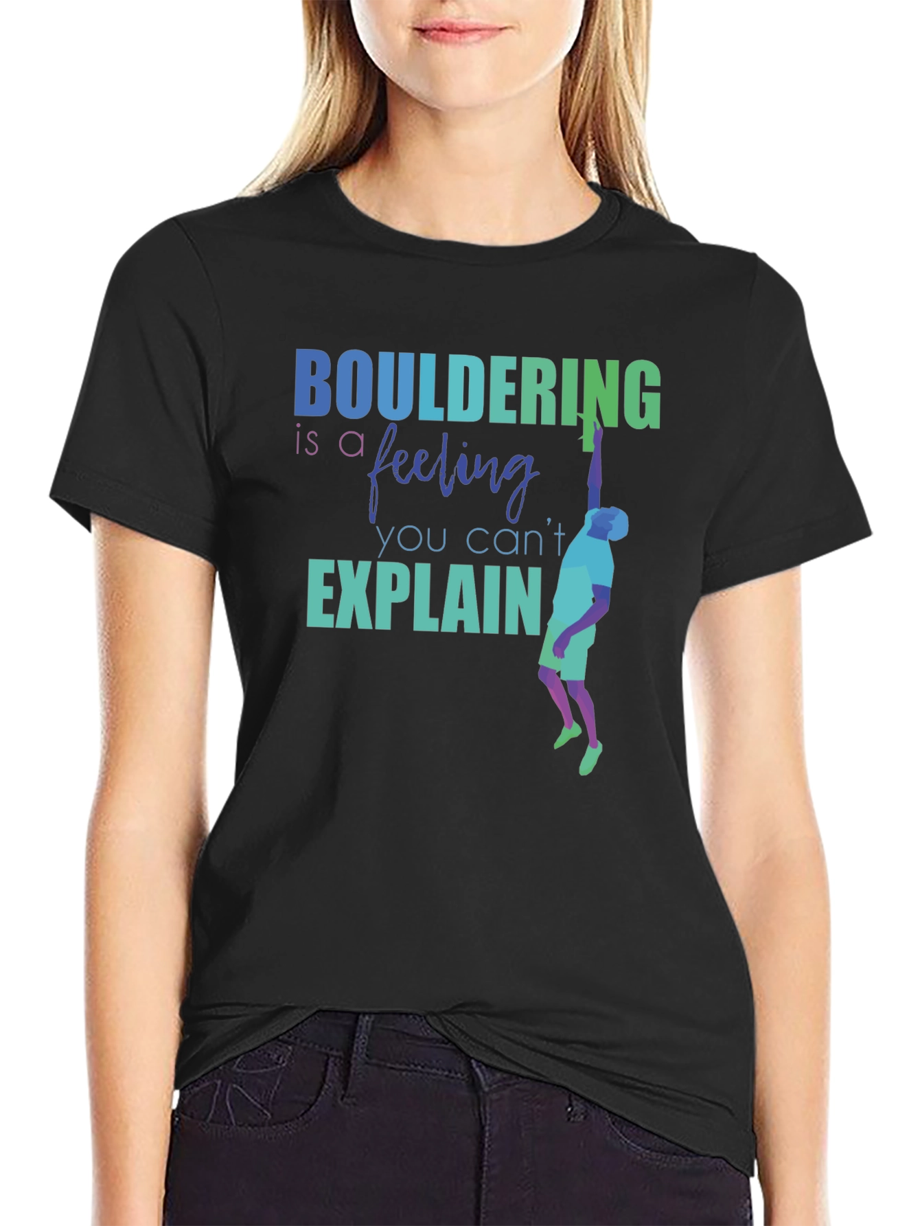 Black Bouldering Feeling Graphic Tee | Rock Climbing Shirt view 2