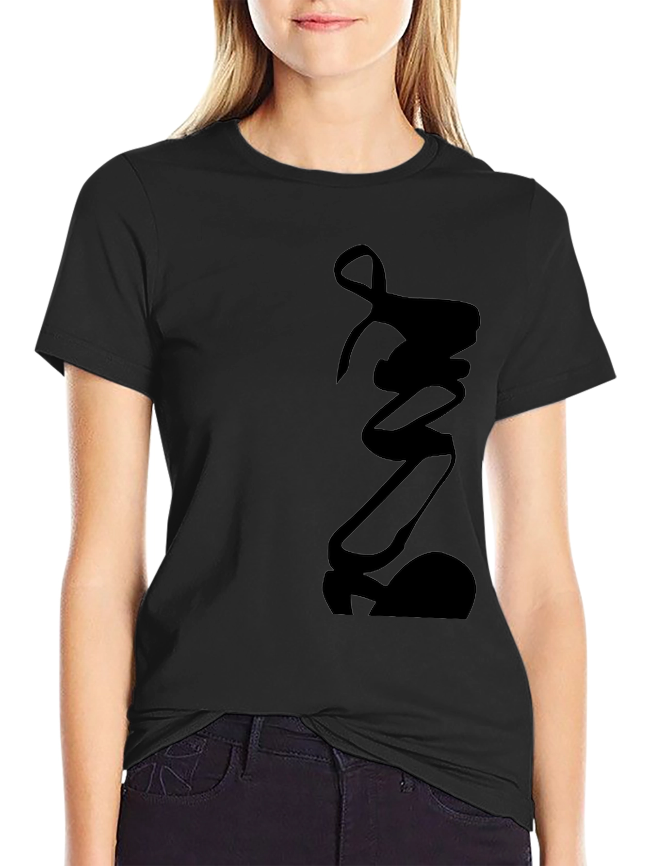 Black Modern Black Graphic Tee - Unique Design view 2