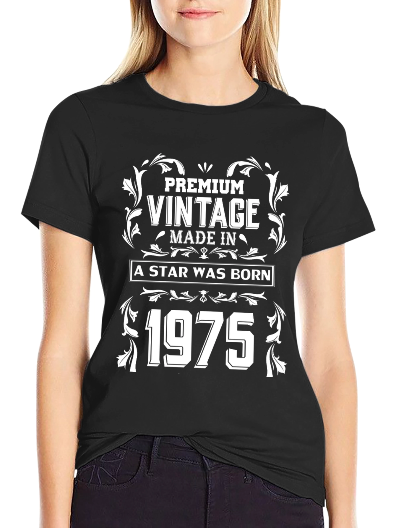 Black Premium Vintage 1975 T-Shirt view 2
