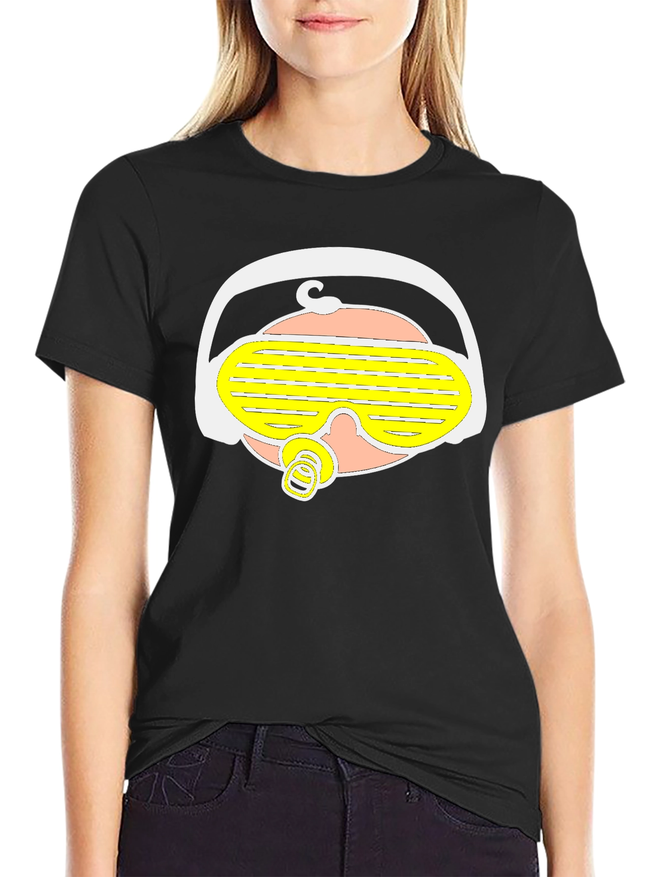 Black DJ Baby Graphic Tee - Cool Kid Style view 2