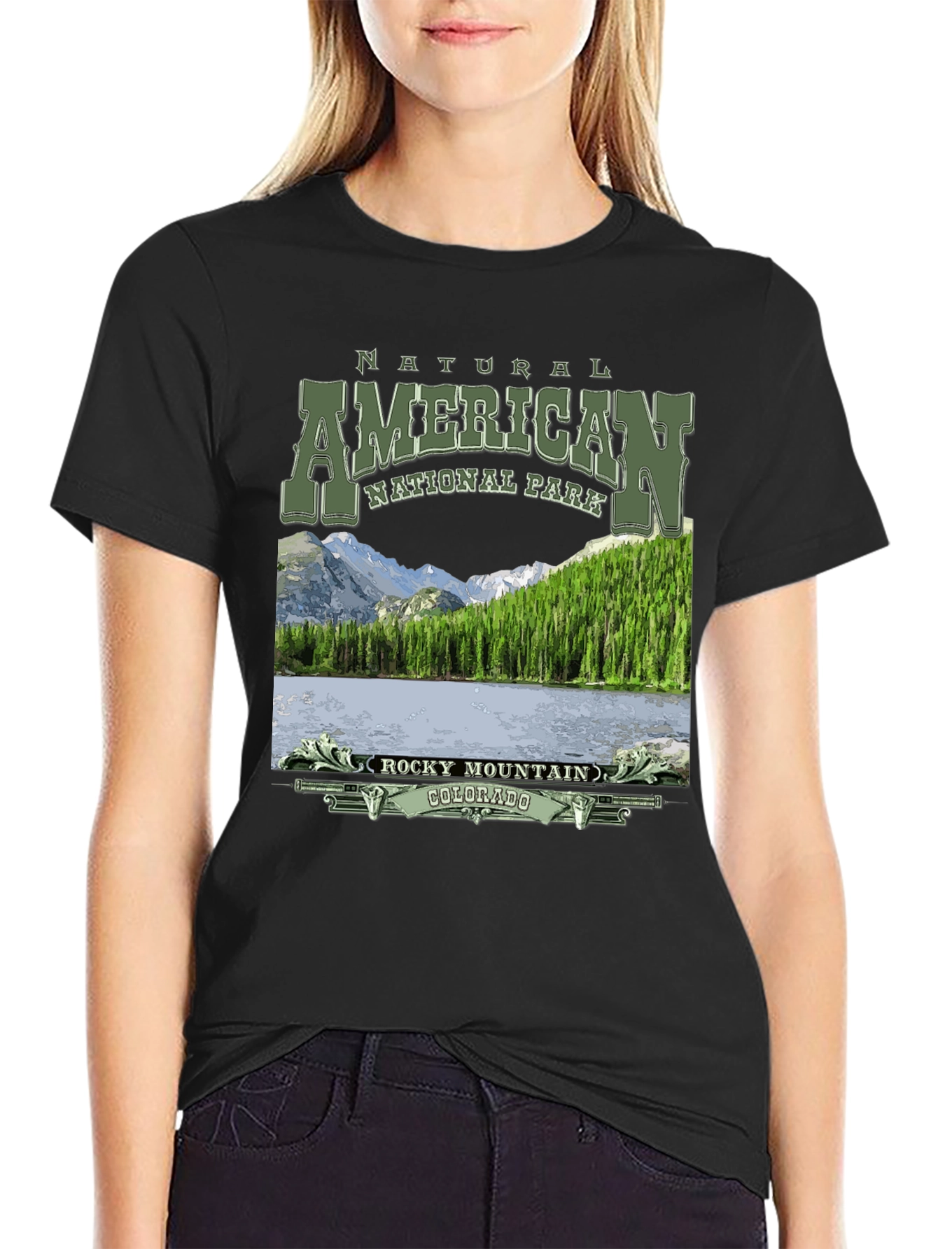 Black Rocky Mountain National Park T-Shirt view 2