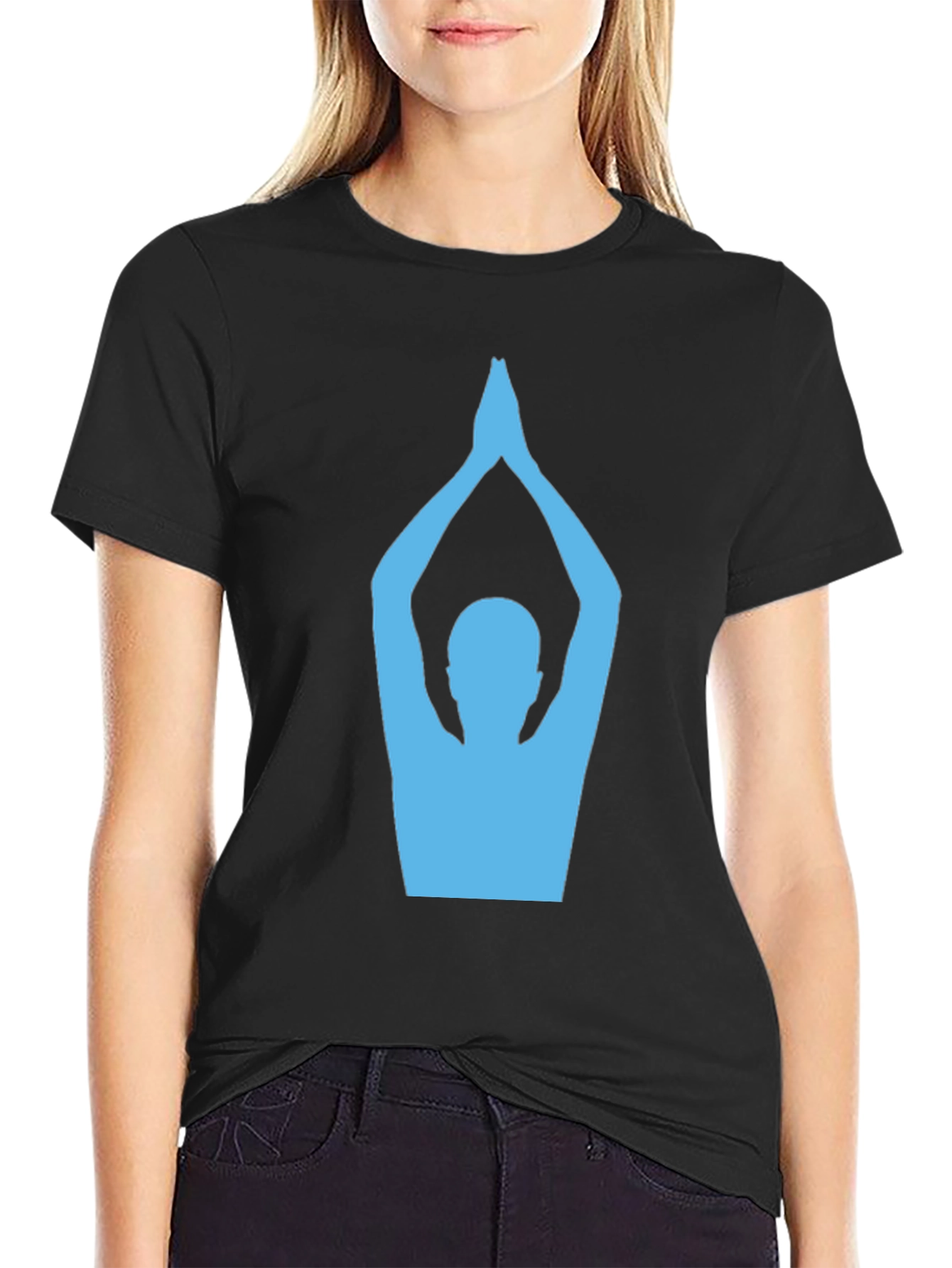 Black Yoga Pose Graphic T-Shirt view 2