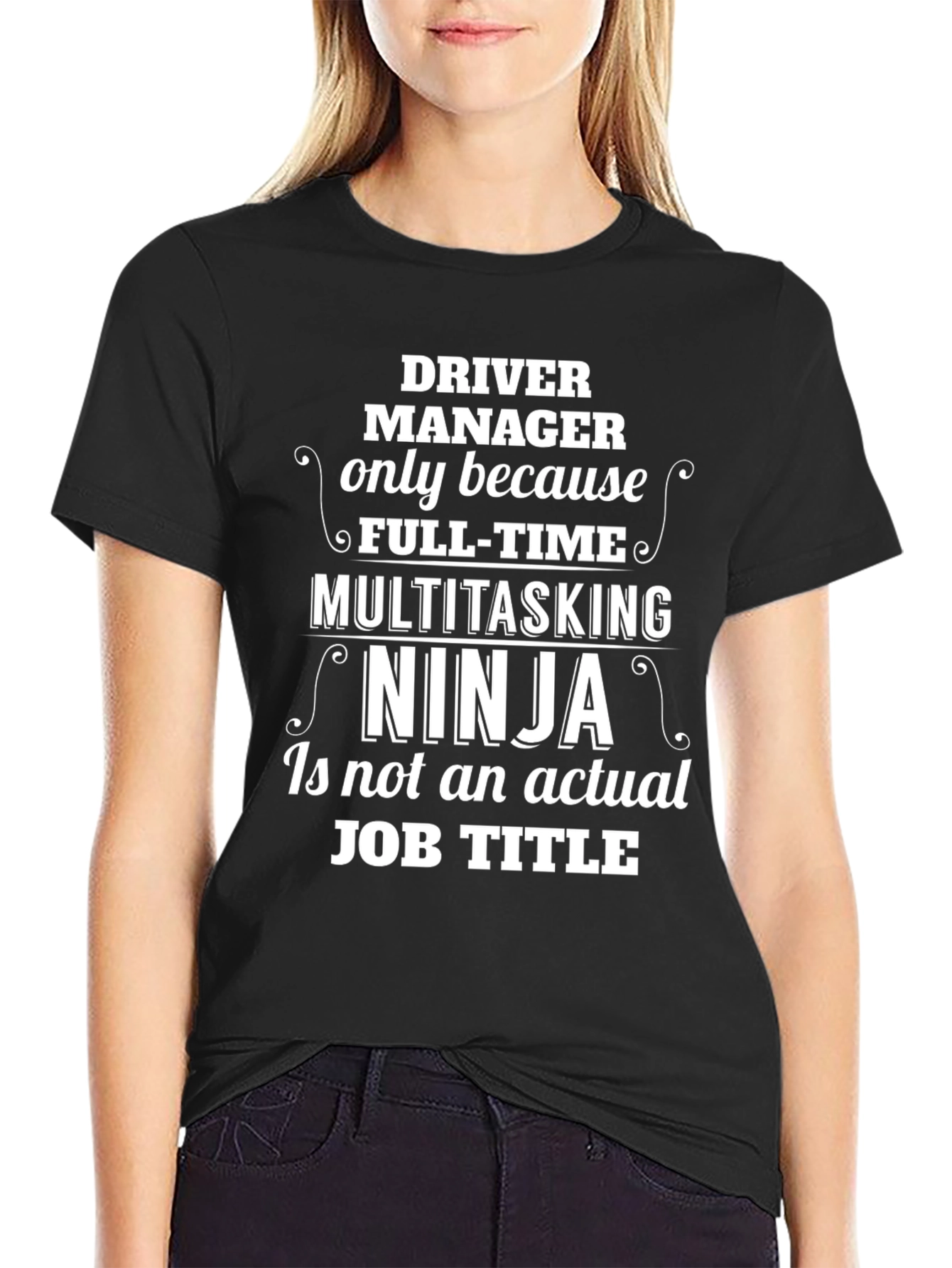 Black Driver Manager Multitasking Ninja T-Shirt view 2