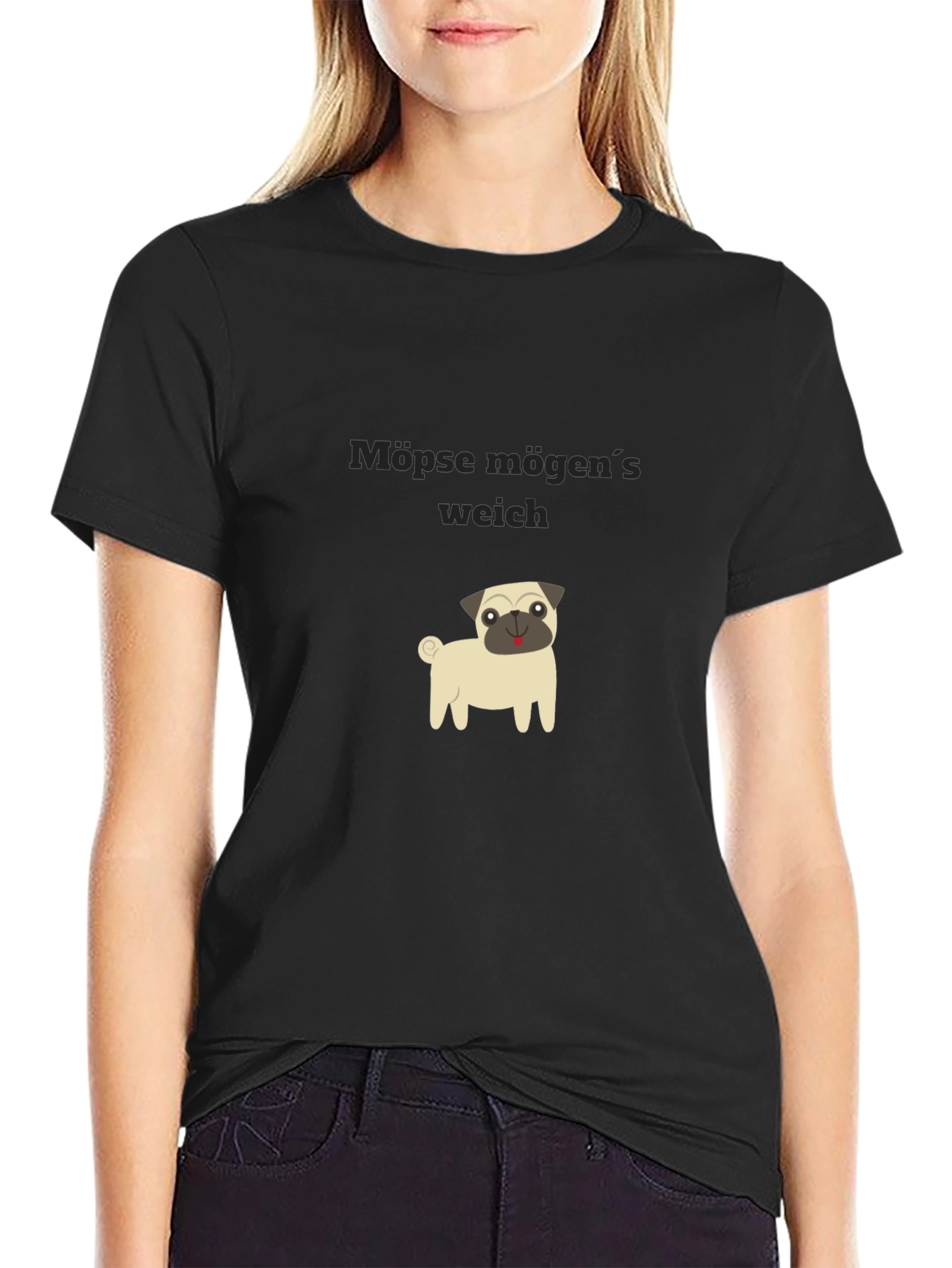Pug Lovers Black T-Shirt: Möpse mögen's weich - 2