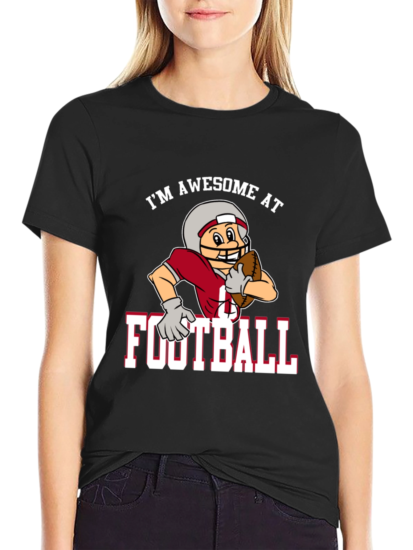 Black Awesome Football T-Shirt view 2