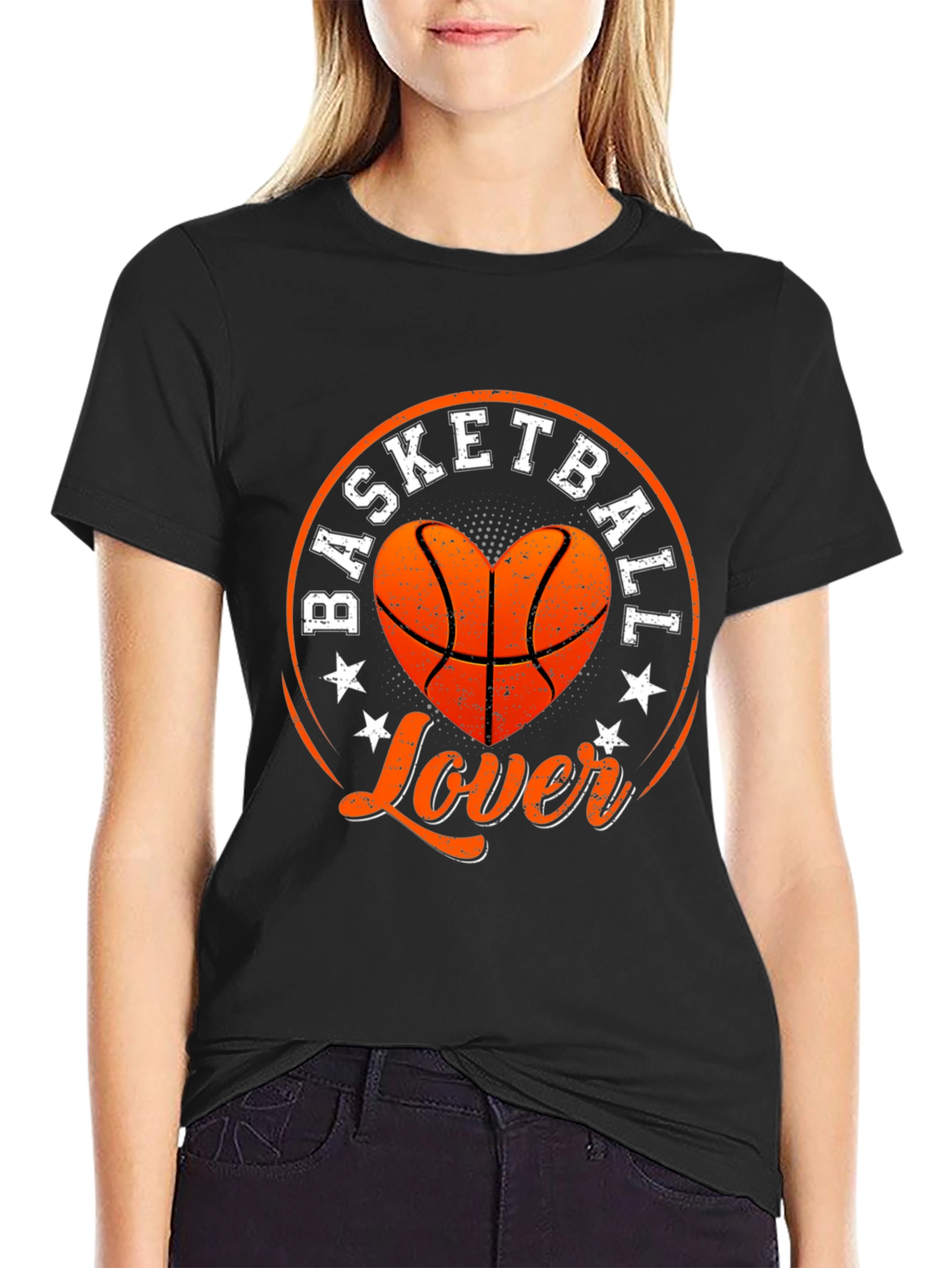 Black Basketball Lover Graphic T-Shirt view 2