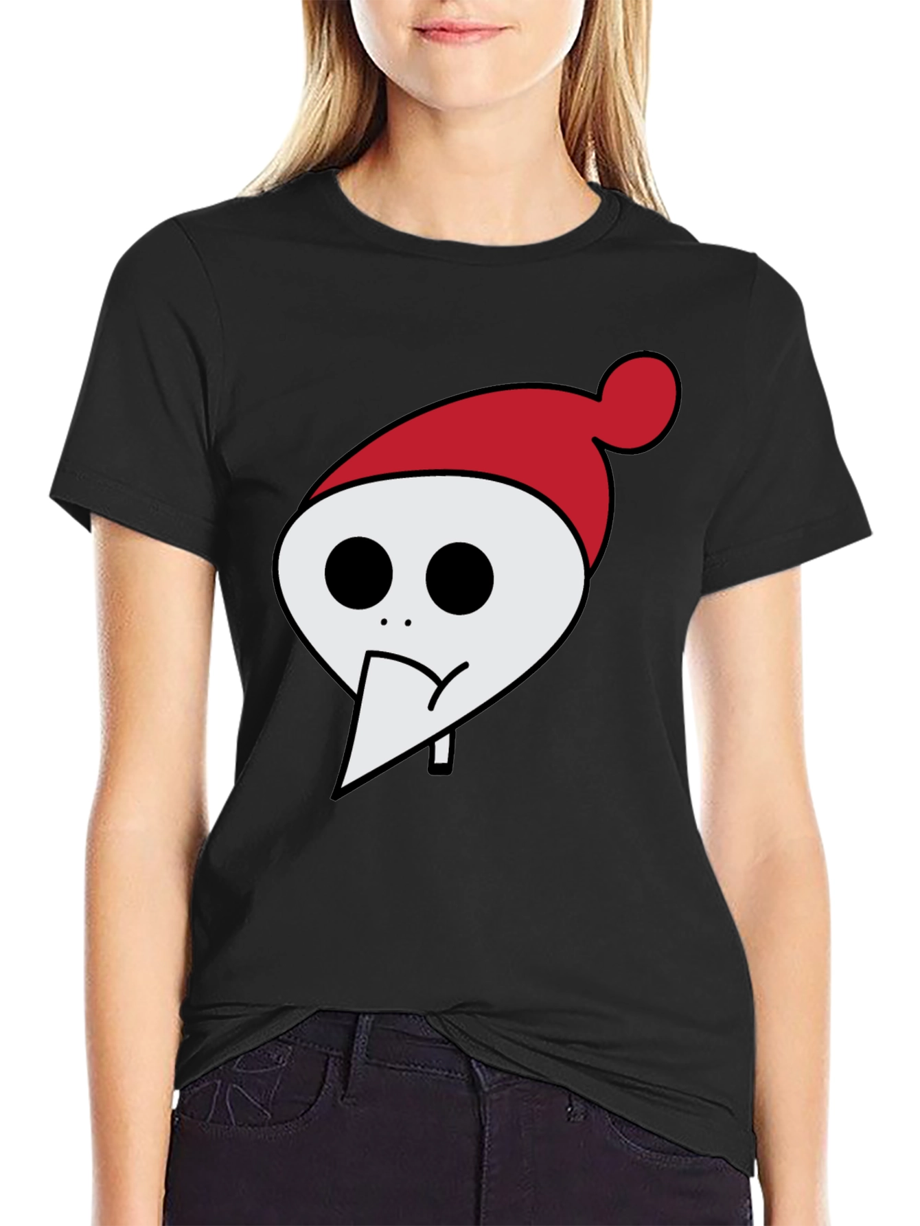 Black Whimsical Holiday Character Tee - Black view 2