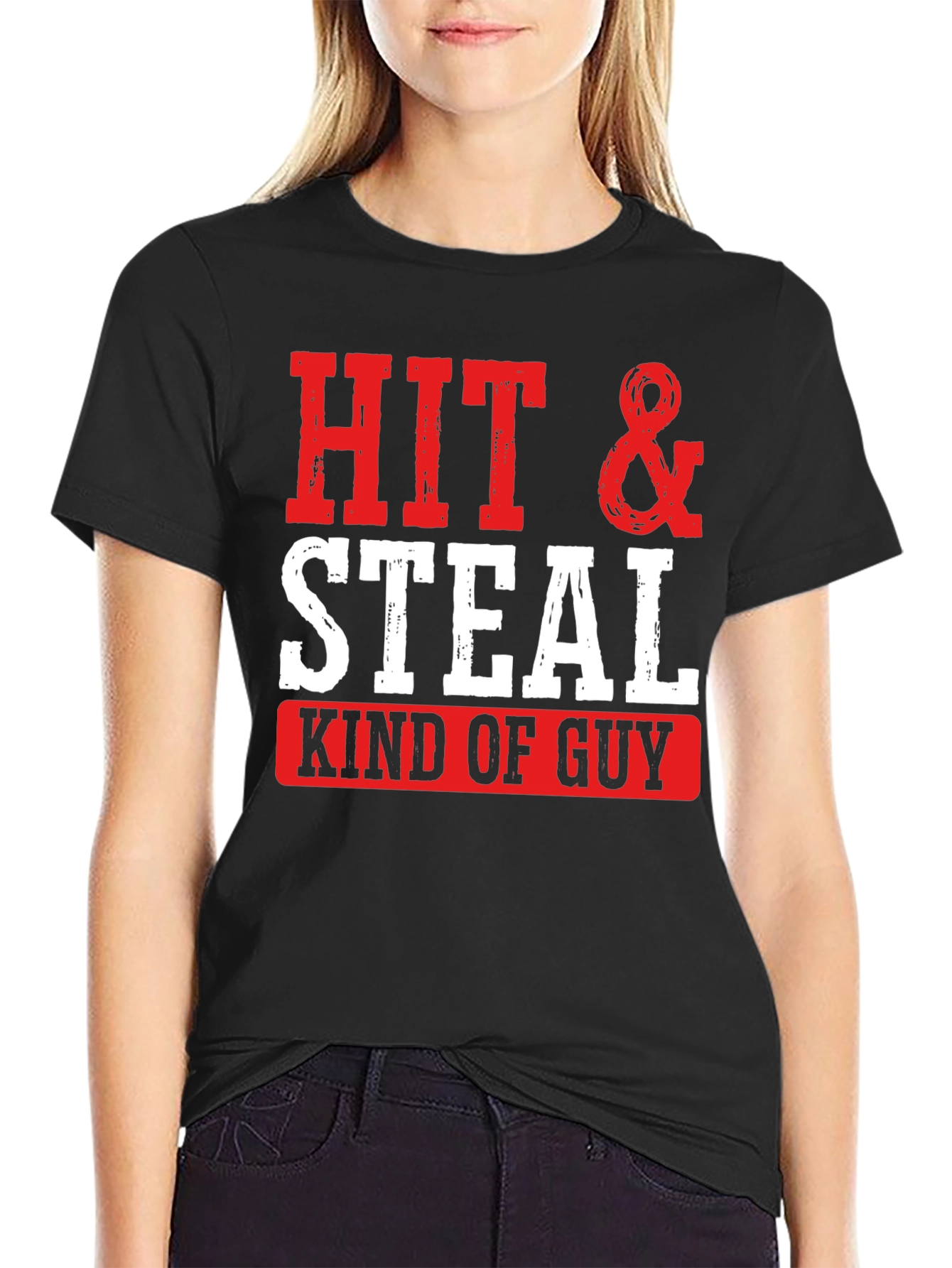 Black Hit & Steal Kind of Guy Graphic Tee view 2