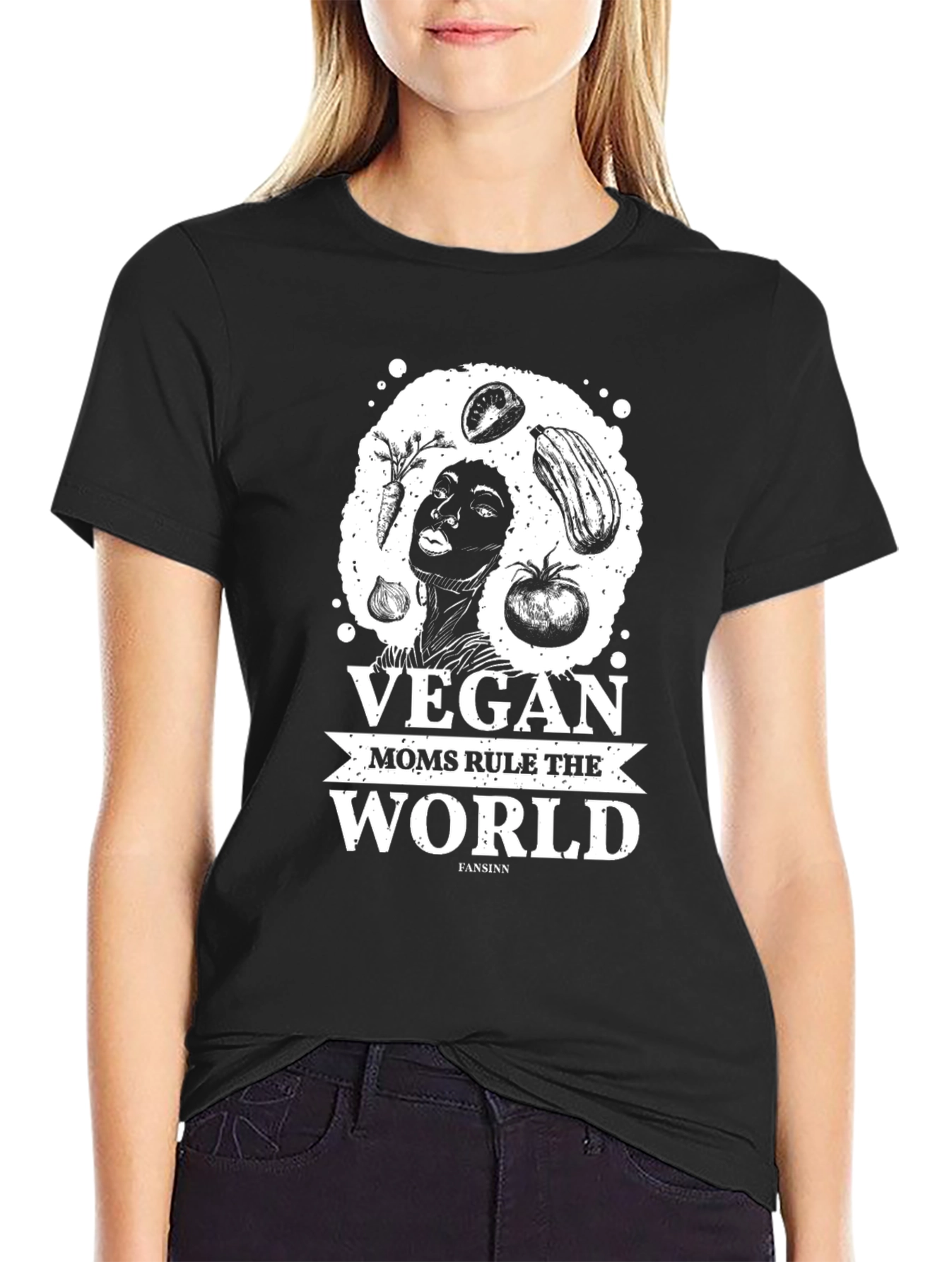 Black Vegan Moms Rule the World T-Shirt view 2