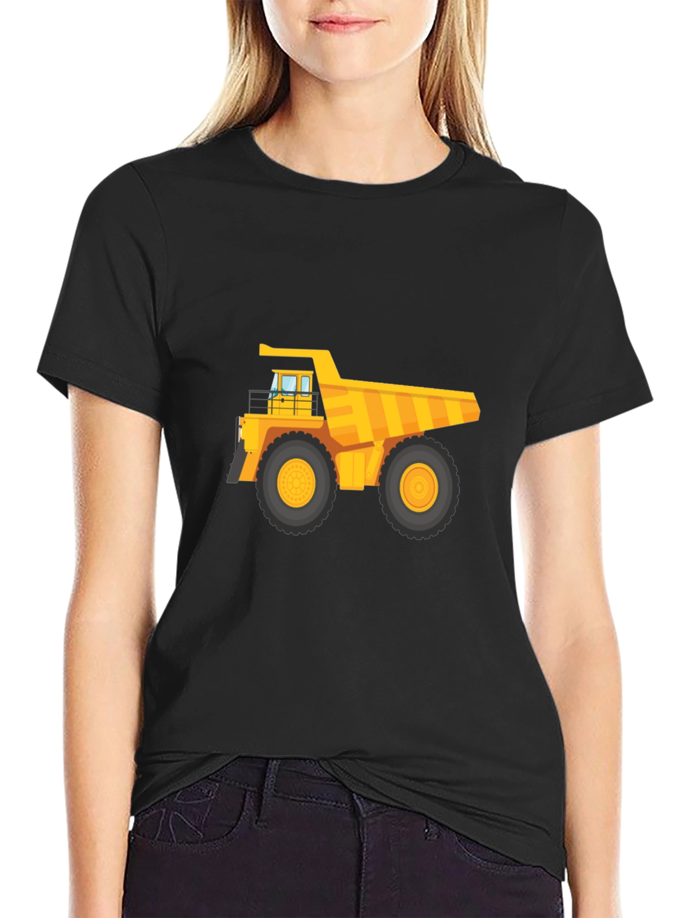 Black Truck T-Shirt - Cool Construction Vehicle Tee view 2