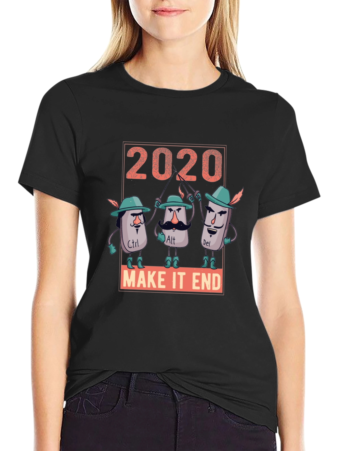 Black 2020 Keyboard Warrior T-Shirt view 2