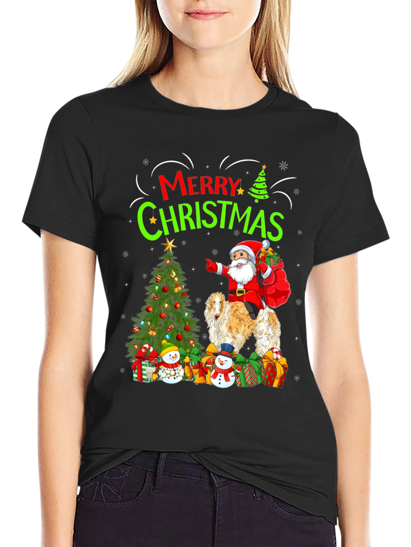 Merry Christmas Santa Dog T-Shirt - 2